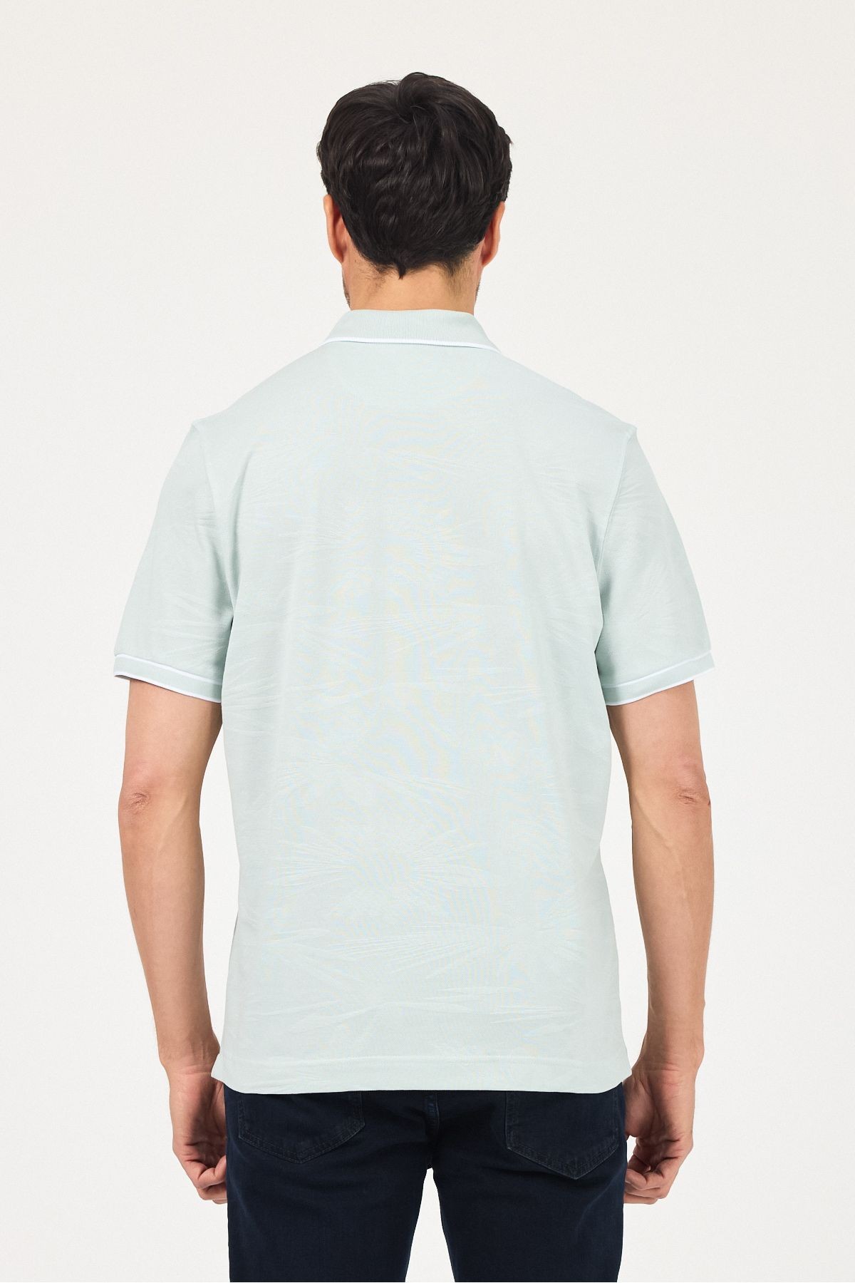 Erkek Basic Düz Beyaz Düğmeli Polo Yaka Kıvrılmaz %100 Pamuk Slim Fit Tişört