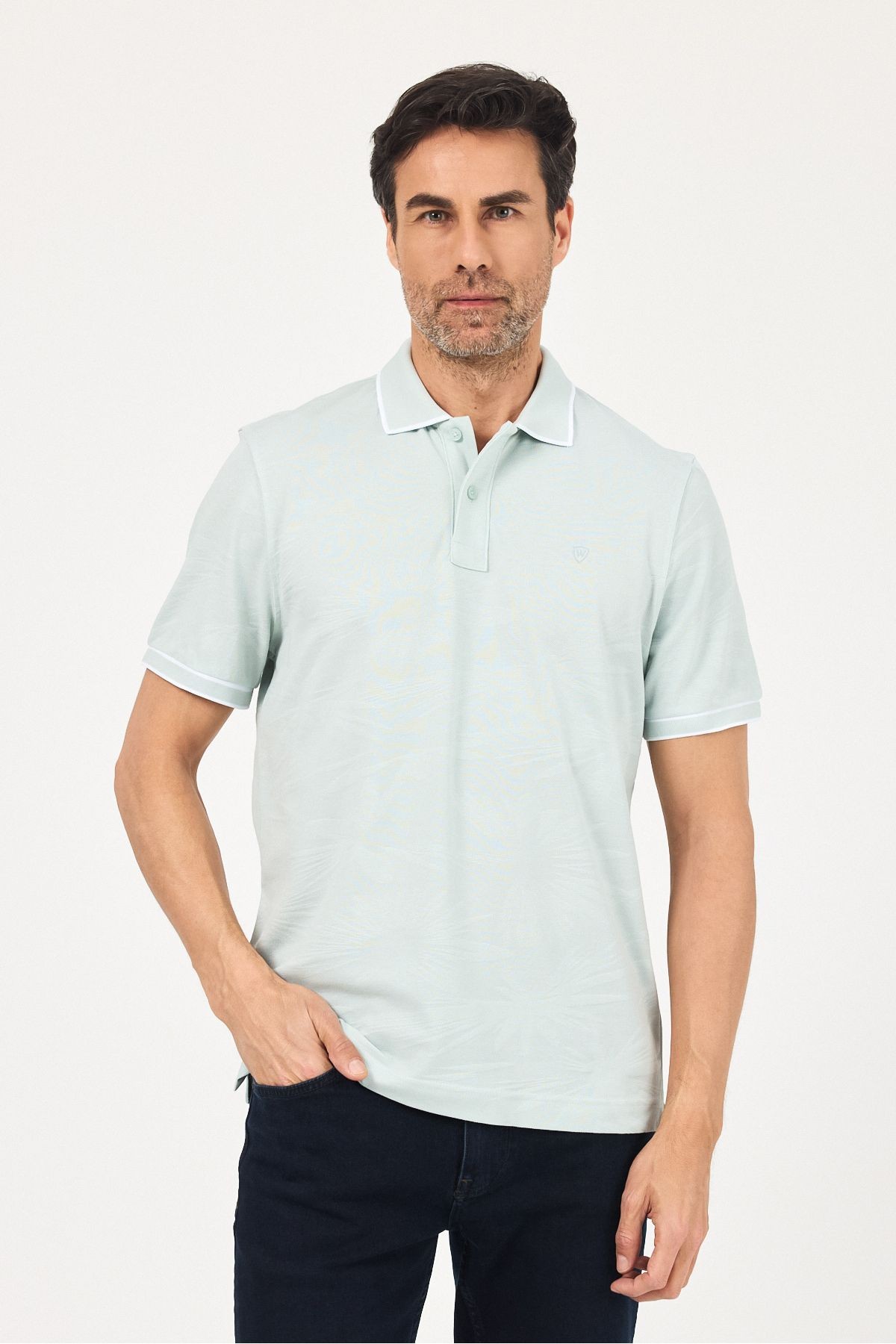Erkek Basic Düz Beyaz Düğmeli Polo Yaka Kıvrılmaz %100 Pamuk Slim Fit Tişört