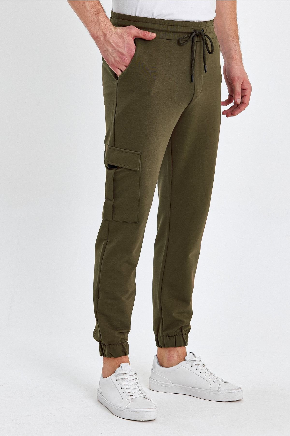 Erkek Lastikli Kargo Cepli Jogger Lacivert Pantolon
