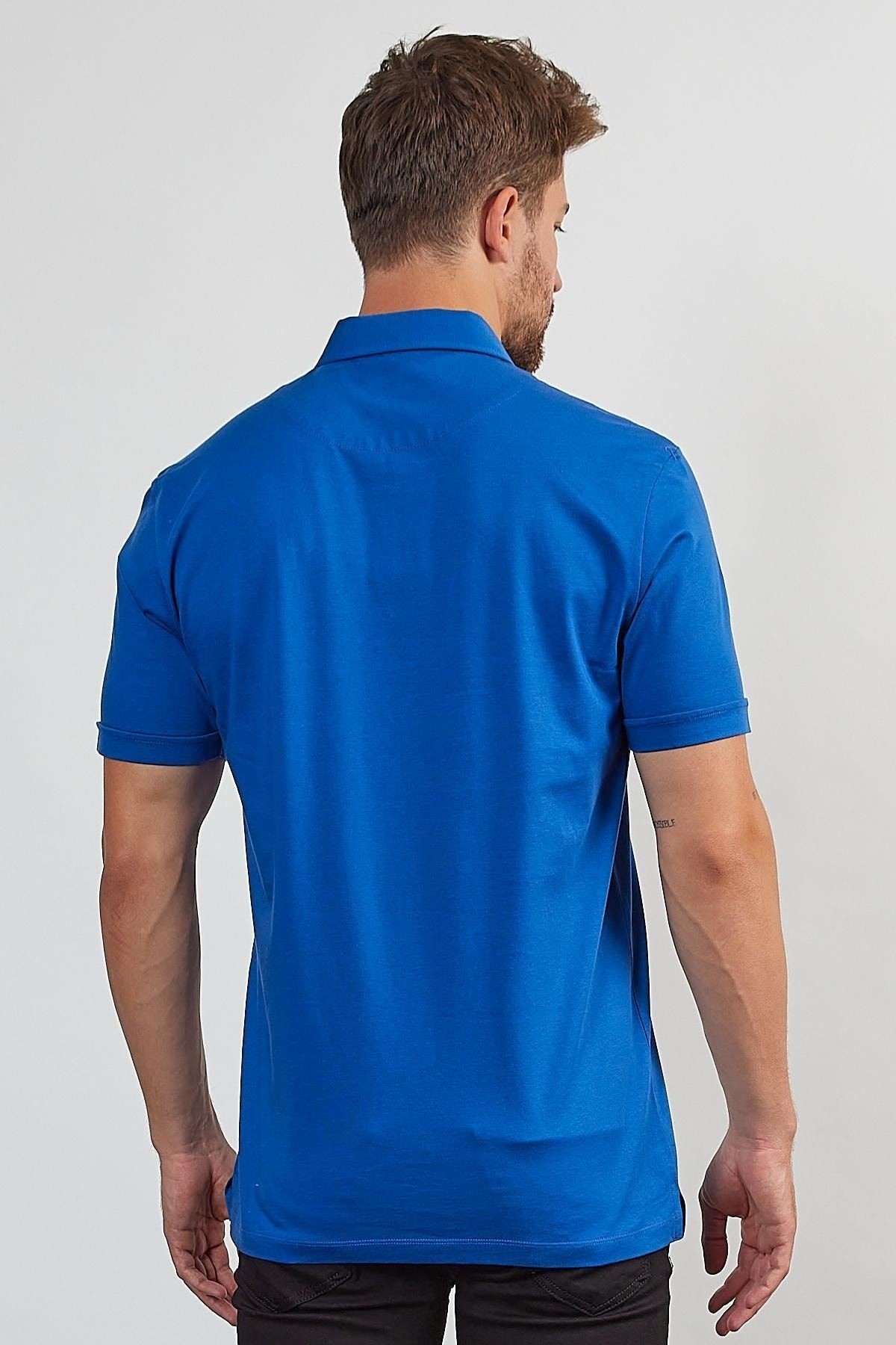Erkek Basic Cepli Çıtçıtlı Dar Kahverengi Polo Yaka Tişört