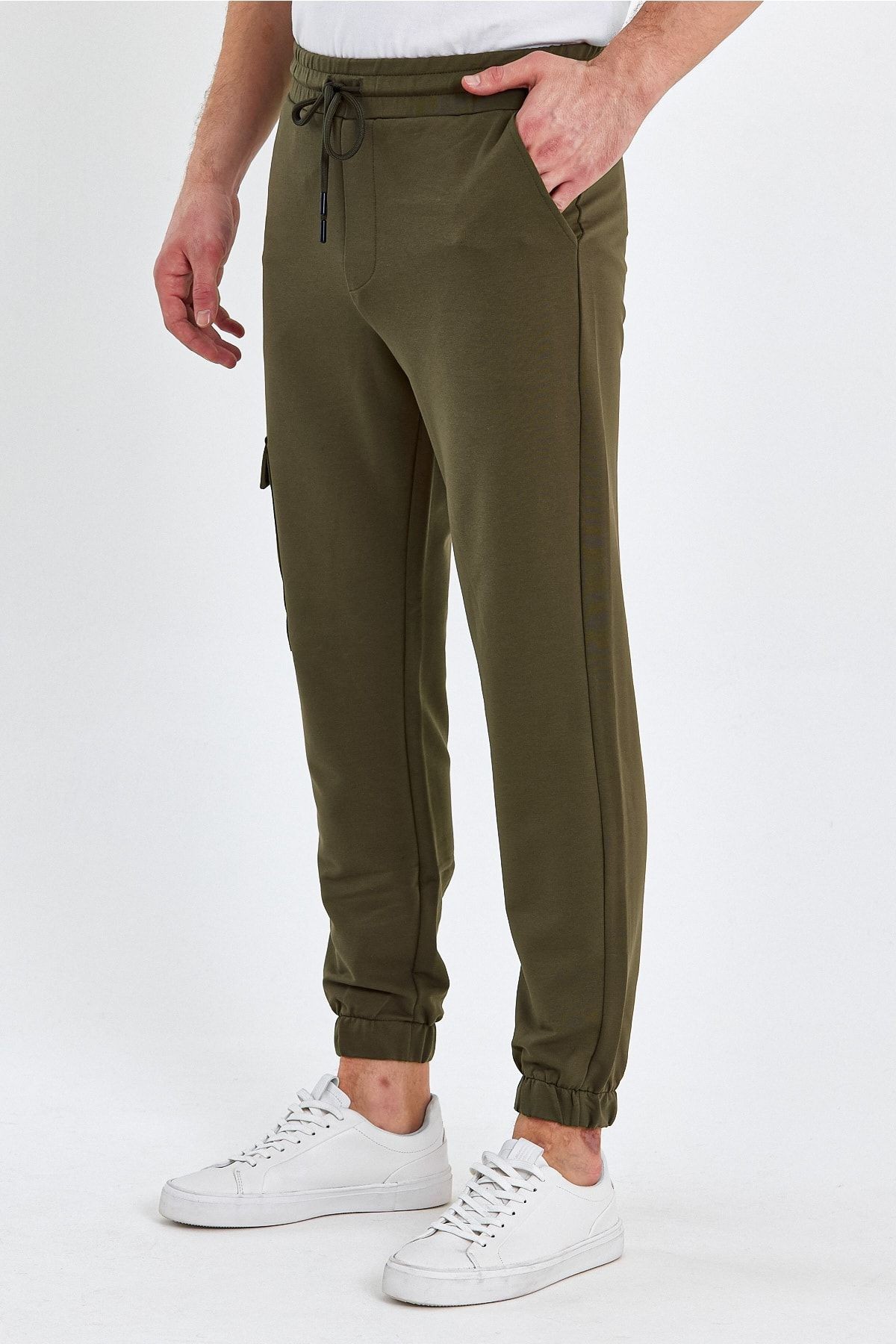 Erkek Lastikli Kargo Cepli Jogger Lacivert Pantolon