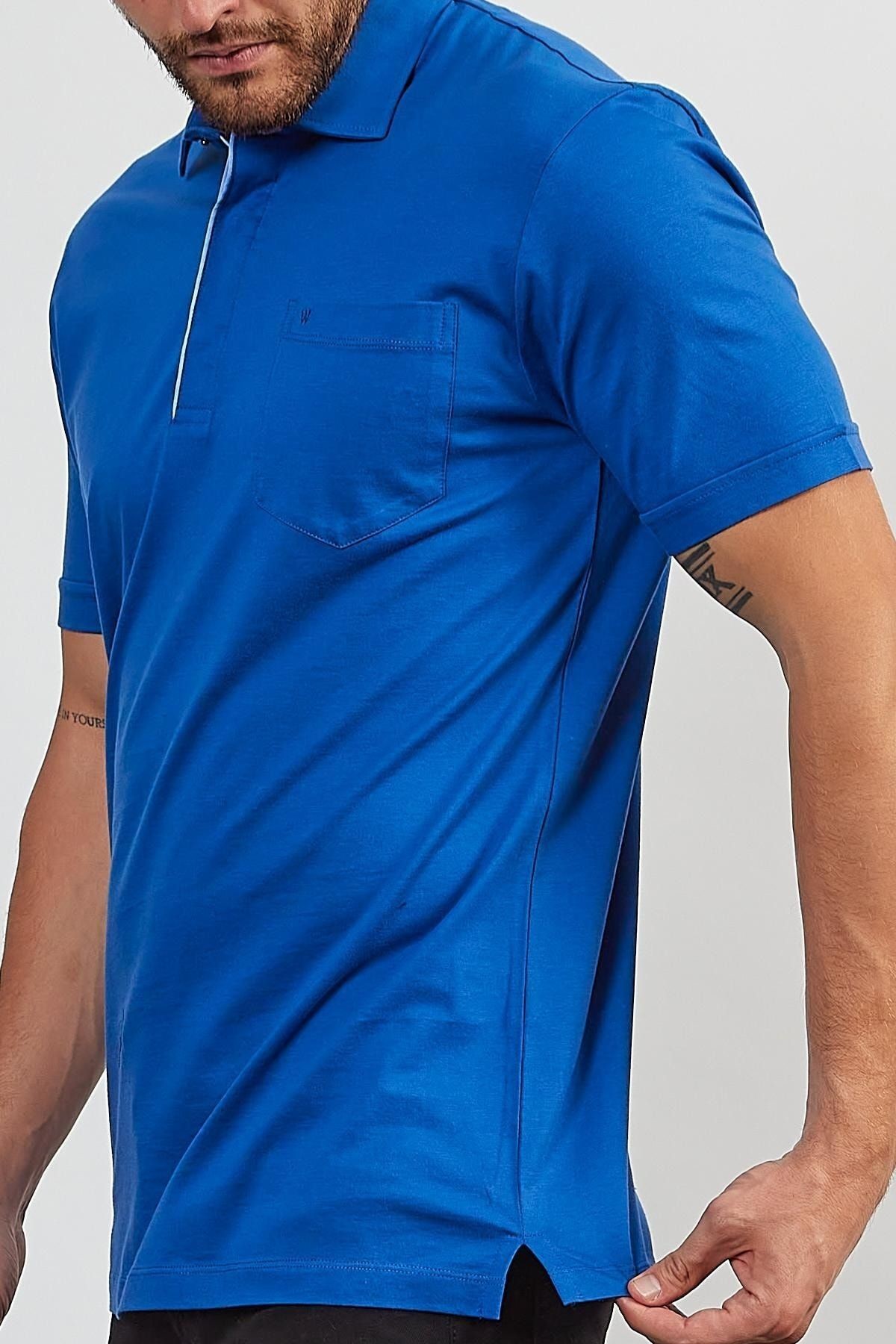 Erkek Basic Cepli Çıtçıtlı Dar Kahverengi Polo Yaka Tişört