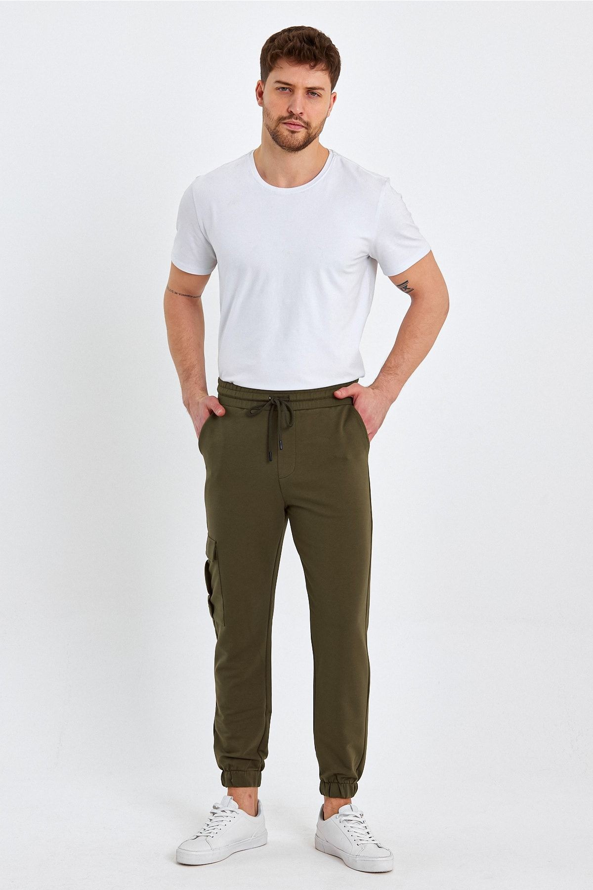 Erkek Lastikli Kargo Cepli Jogger Lacivert Pantolon