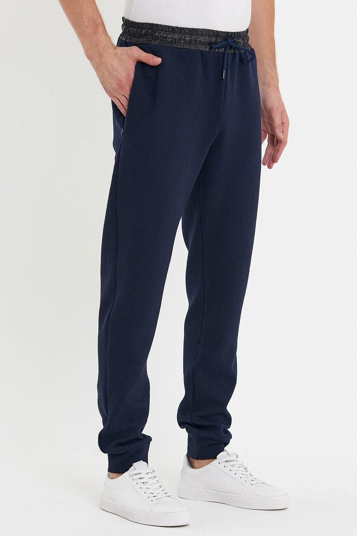 Erkek Bol Lastikli Jogger Basic Chino Siyah Pantolon