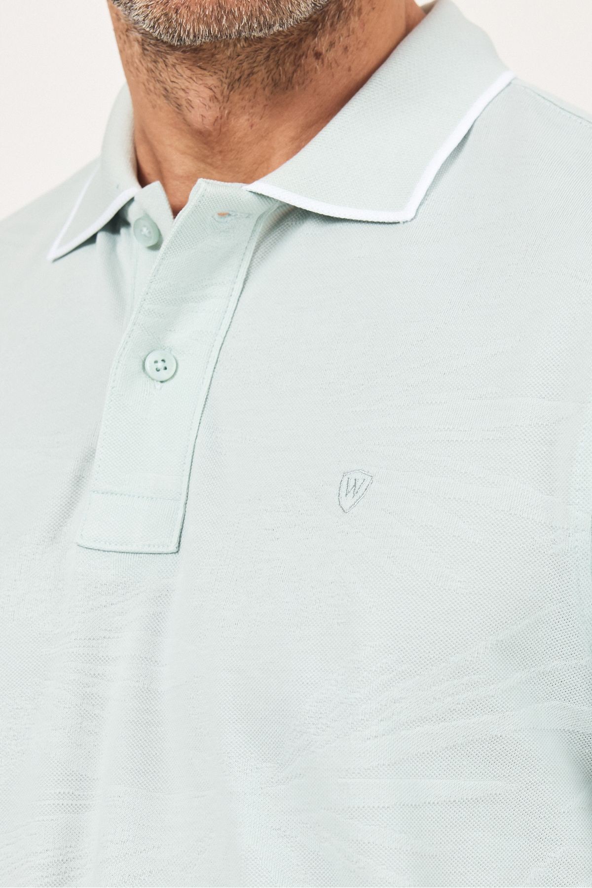 Erkek Basic Düz Beyaz Düğmeli Polo Yaka Kıvrılmaz %100 Pamuk Slim Fit Tişört
