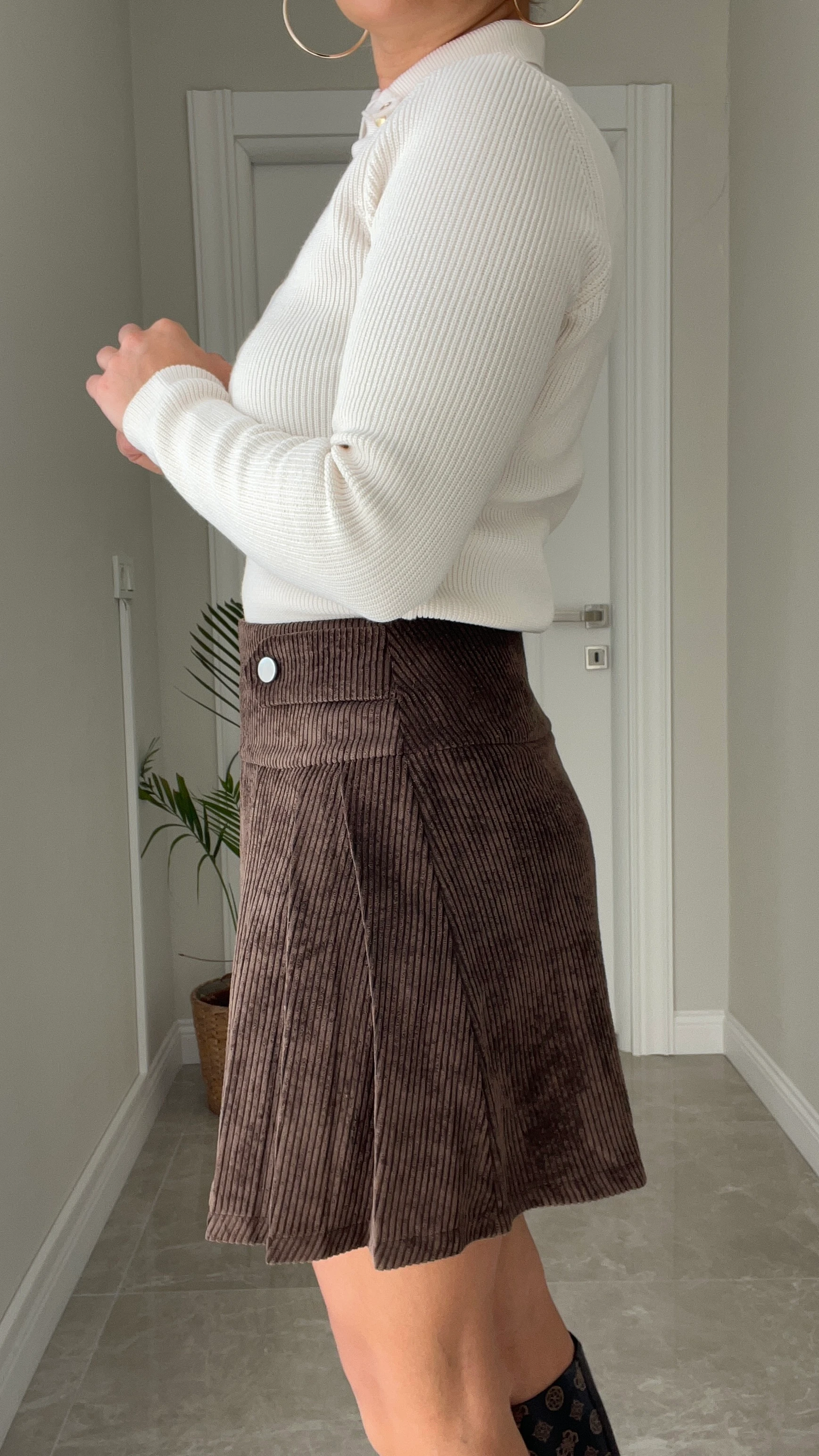 Kordon Kadife Mini Etek 