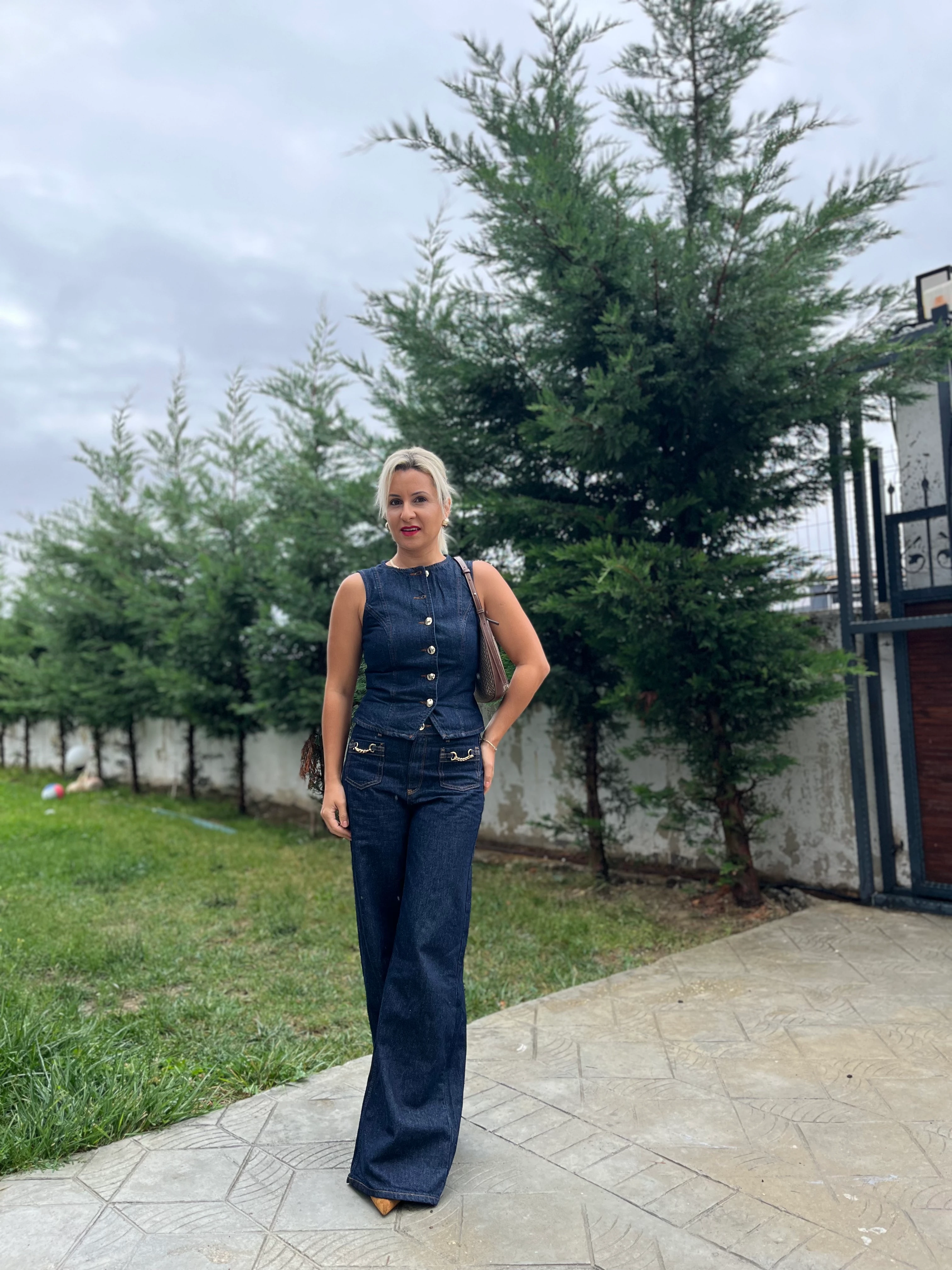 Rins Yıkamalı Orta Bel Wide Leg Jean