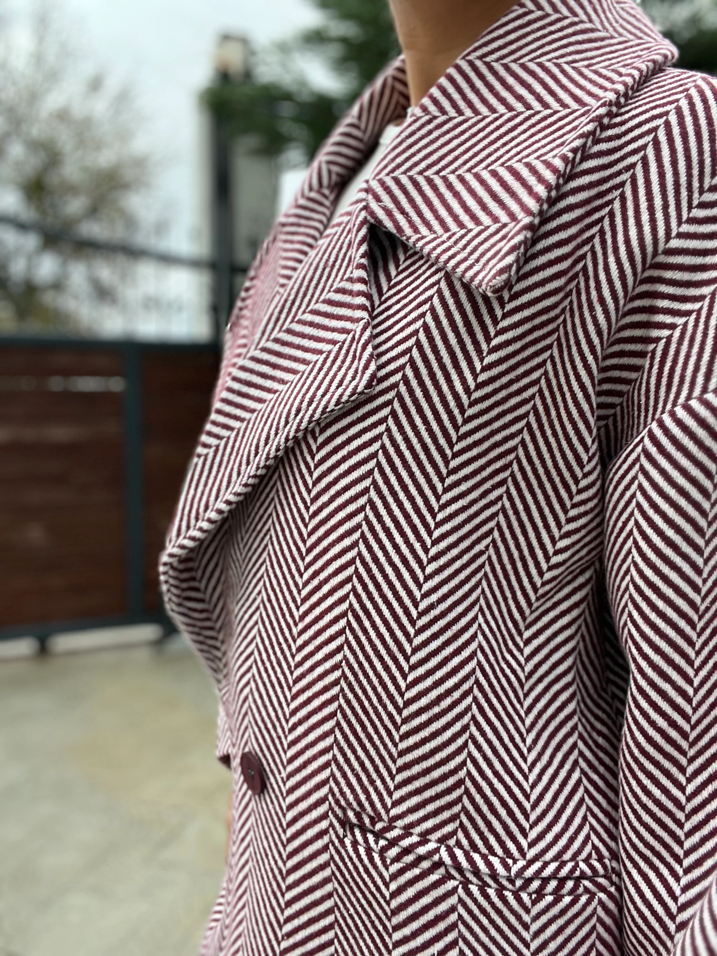 Balık Sırtı Kaban Bordo