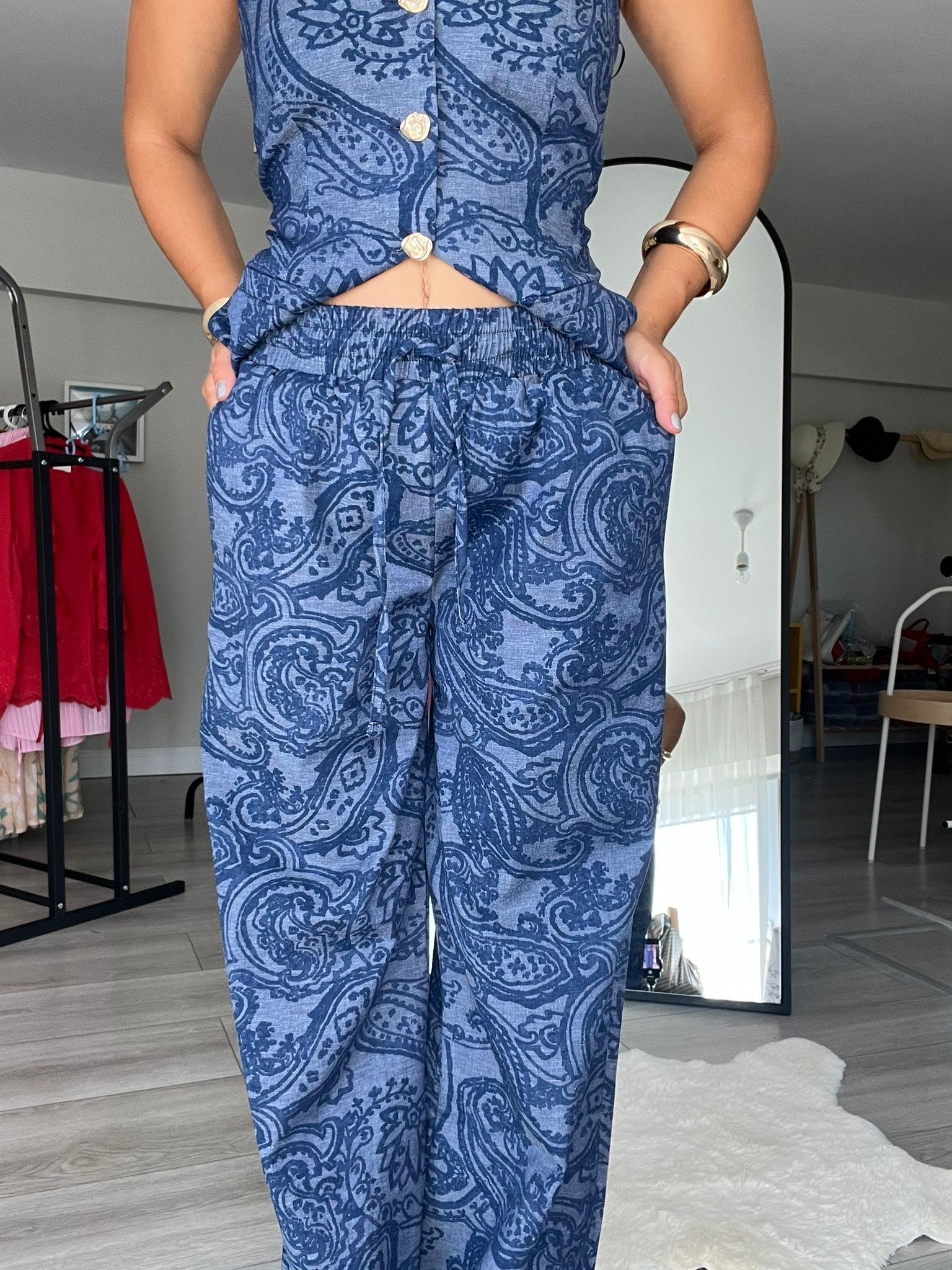 Şal Desen Denim Takım