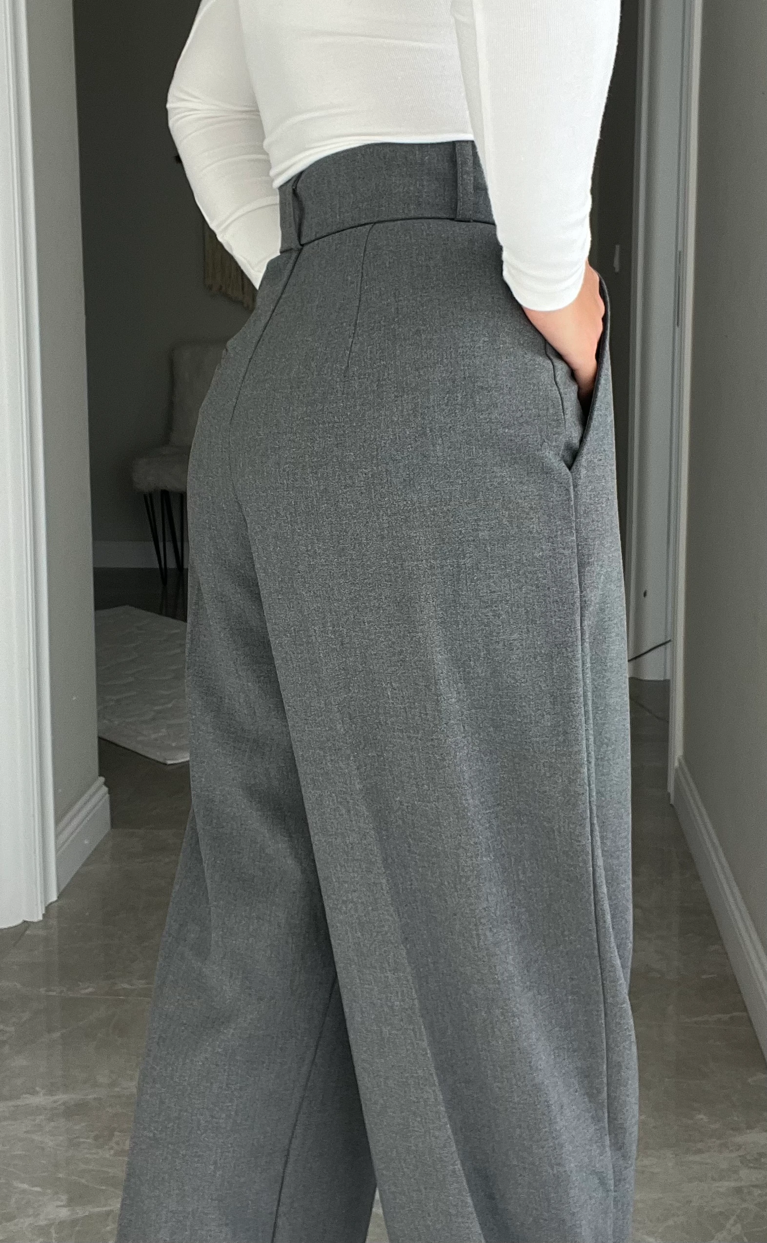 Dokuma Kumaş Palazzo Pantolon