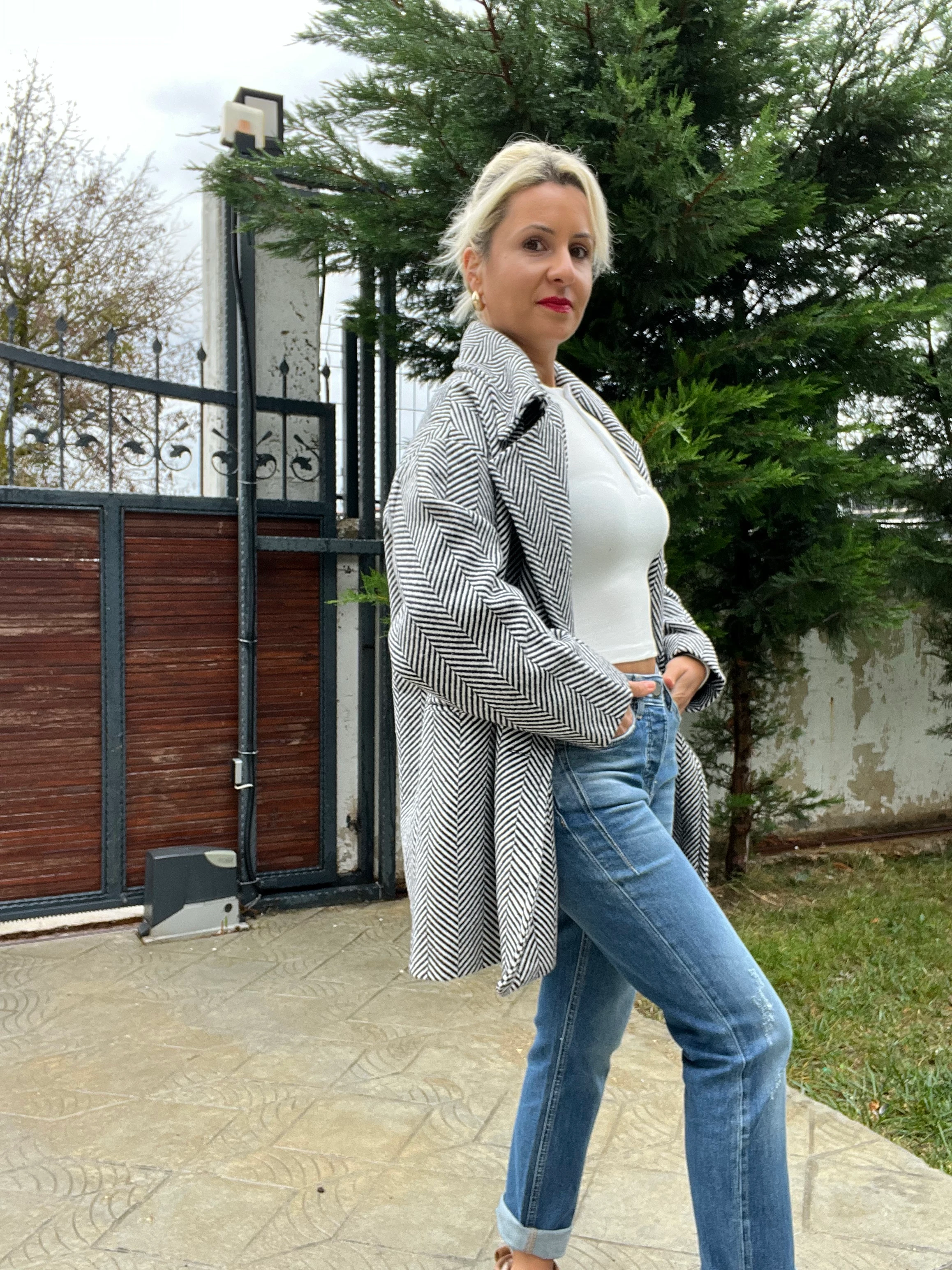 Balık Sırtı Kaban Siyah