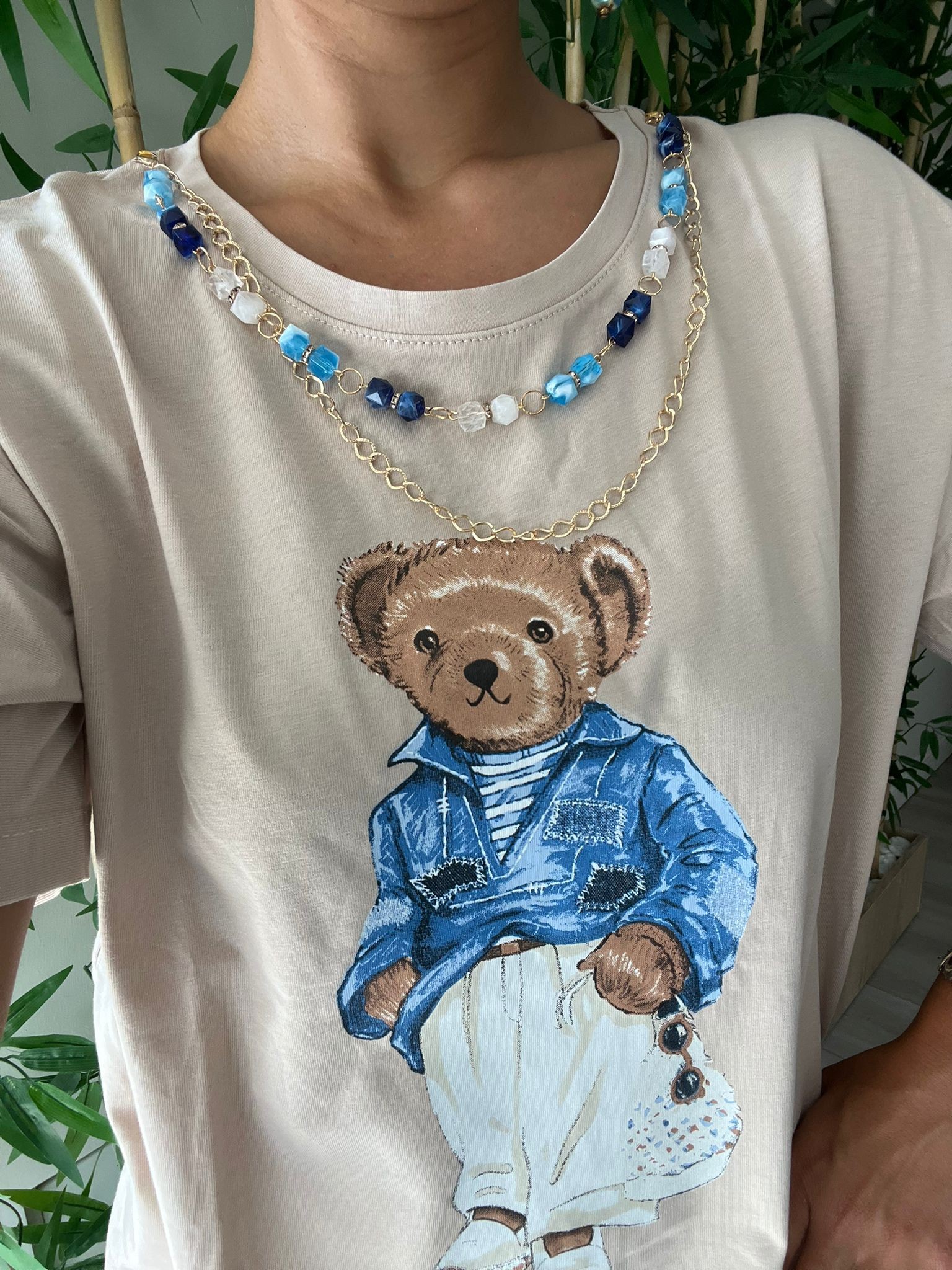 Teddy Bear  Kolye  Detay Tişört