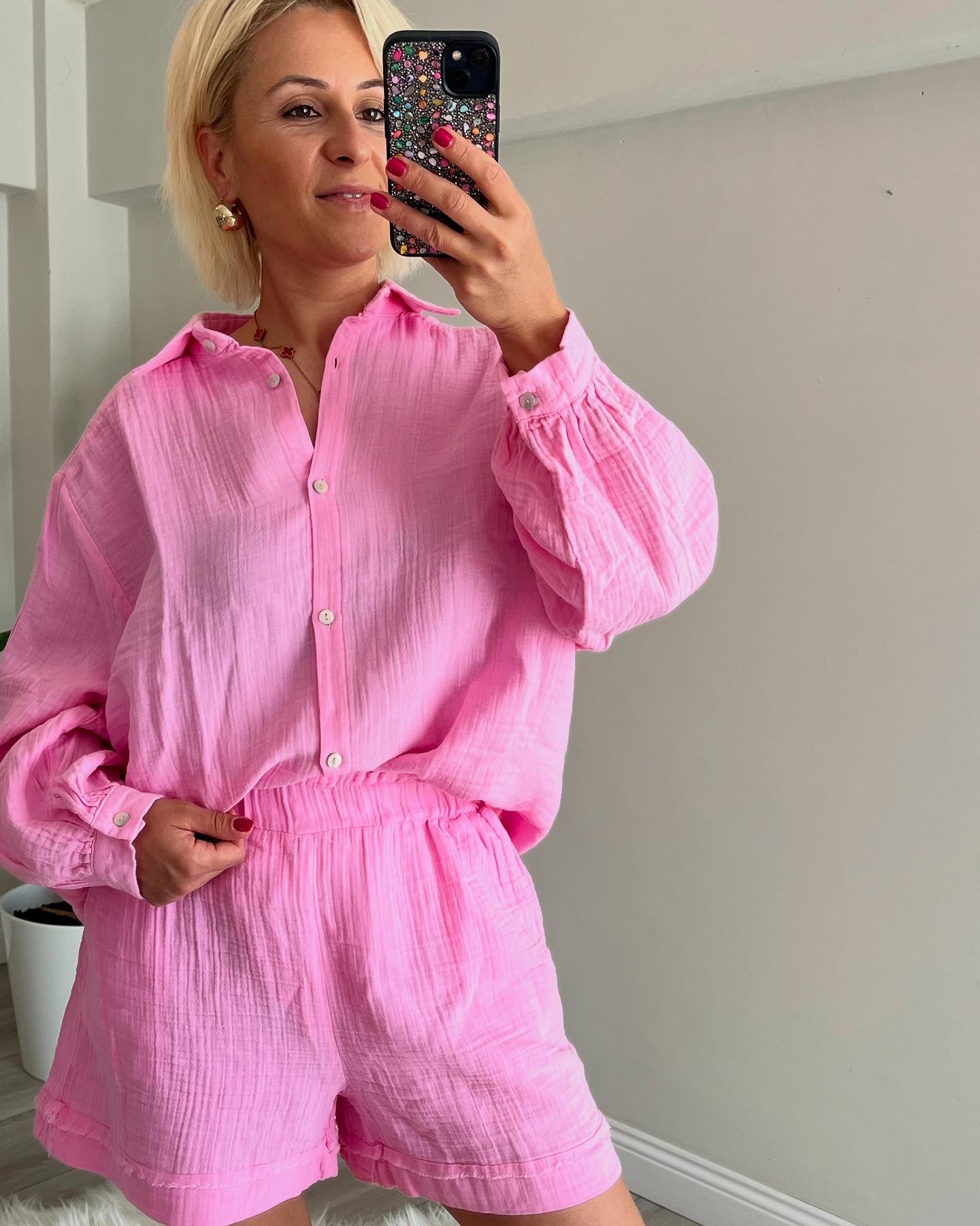 Müslin Kumaş Oversize Gömlek 