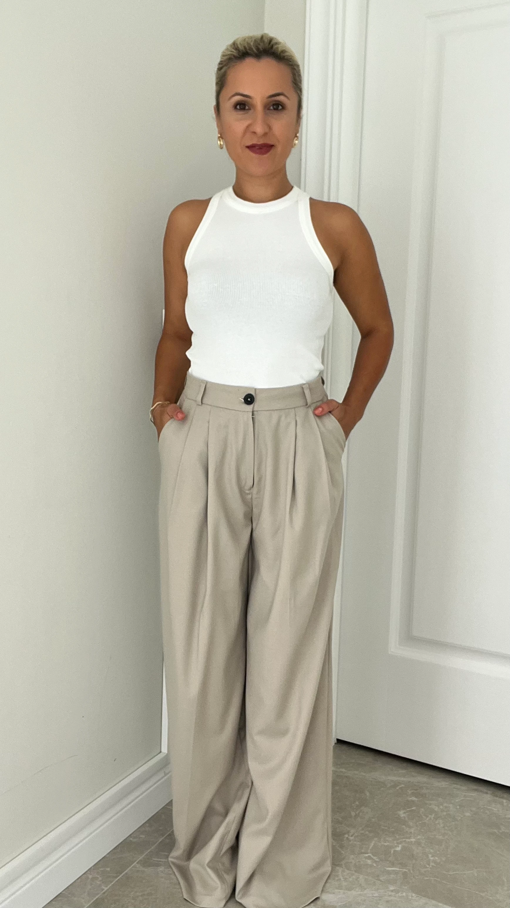 Taş Renk Palozzo Pantolon