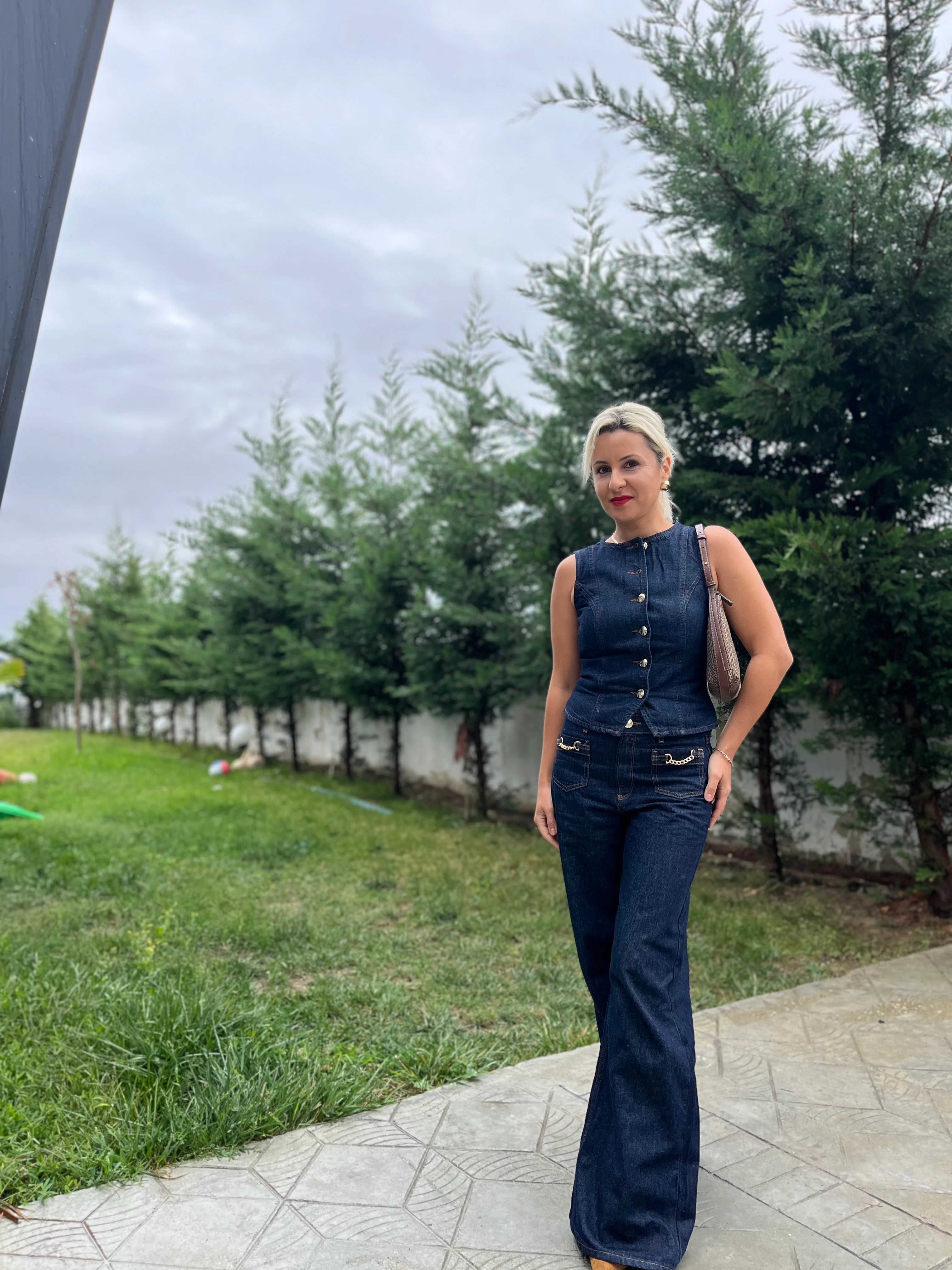 Rins Yıkamalı Orta Bel Wide Leg Jean