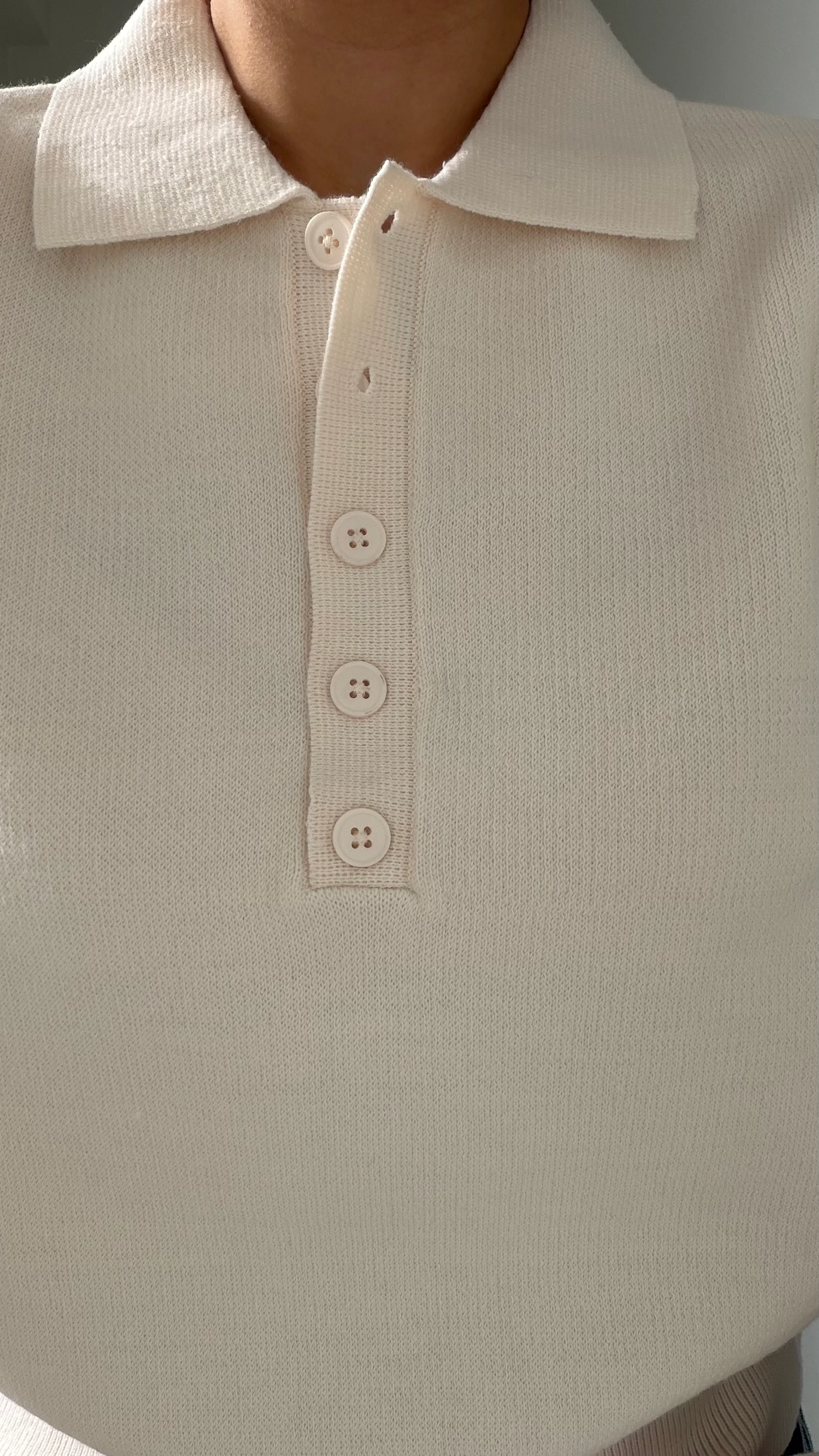 Polo Yaka Kazak Krem Renk