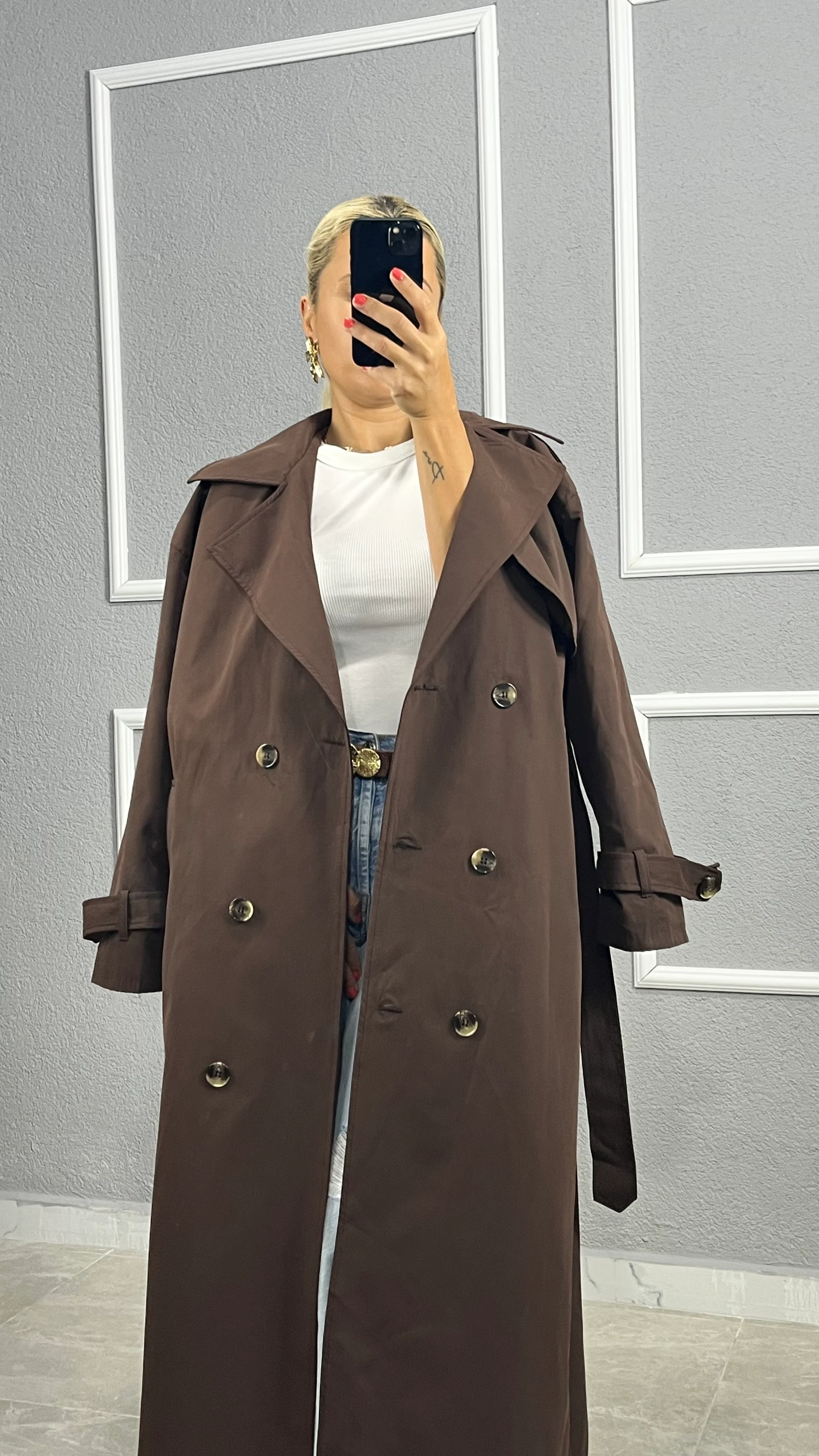 Kahve Renk Trençkot