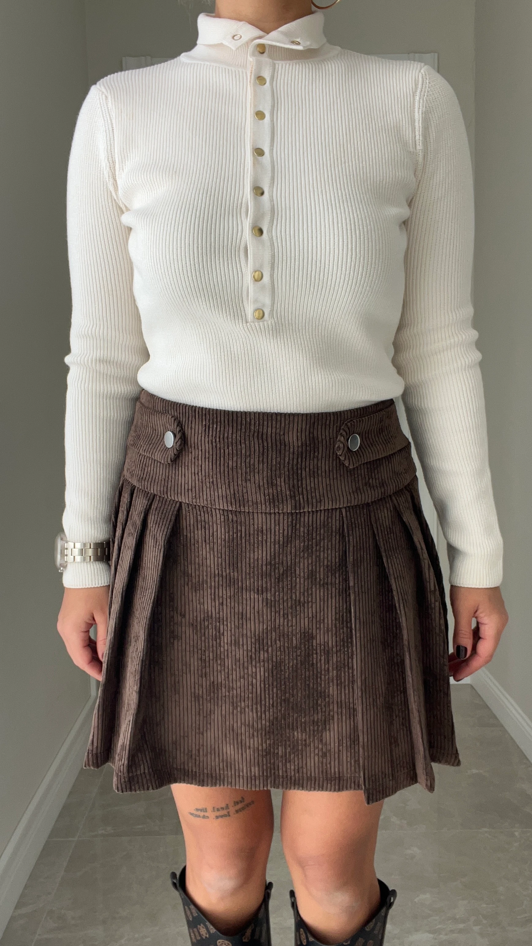 Kordon Kadife Mini Etek 