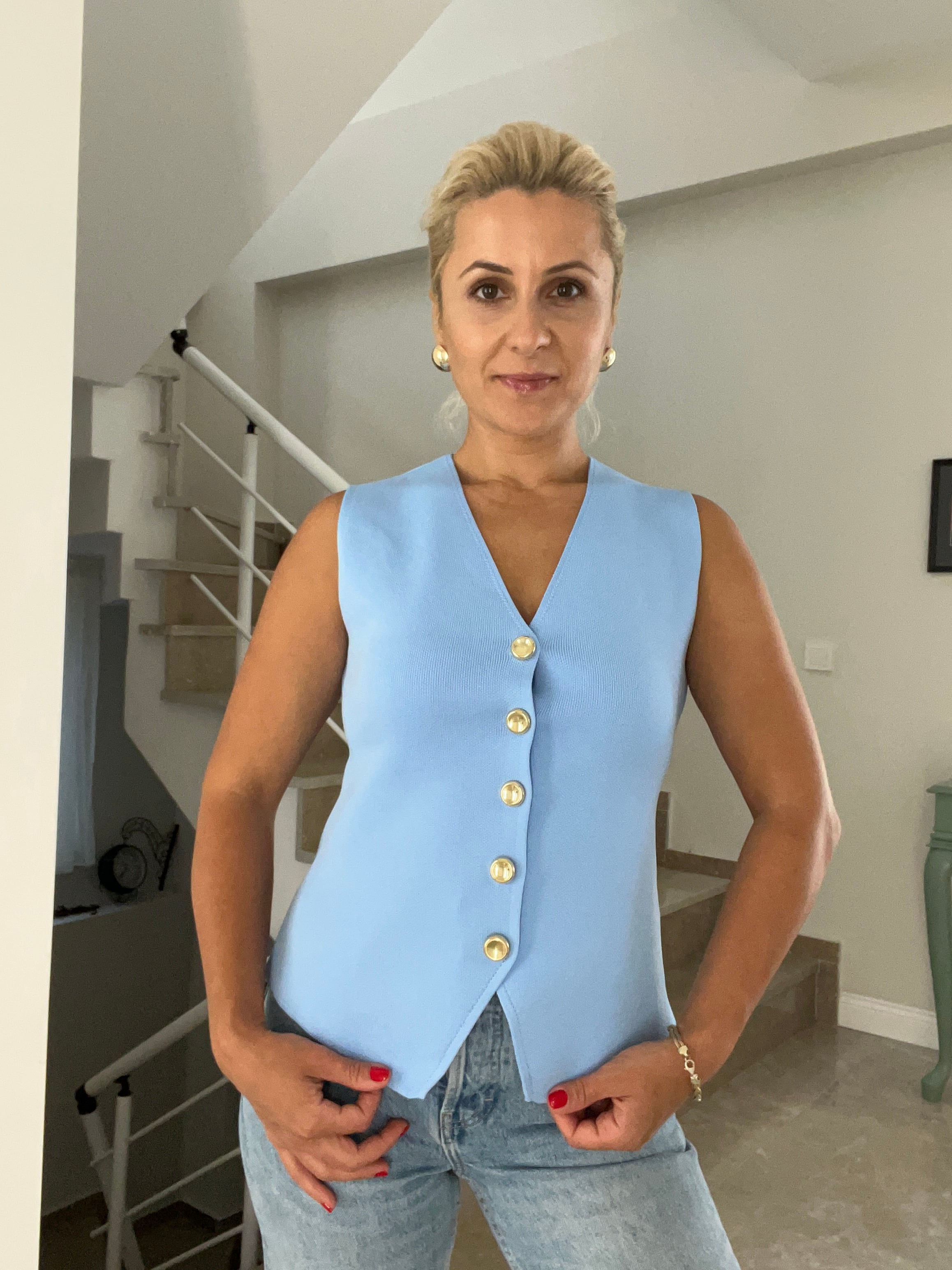 Bebe Mavisi Yelek