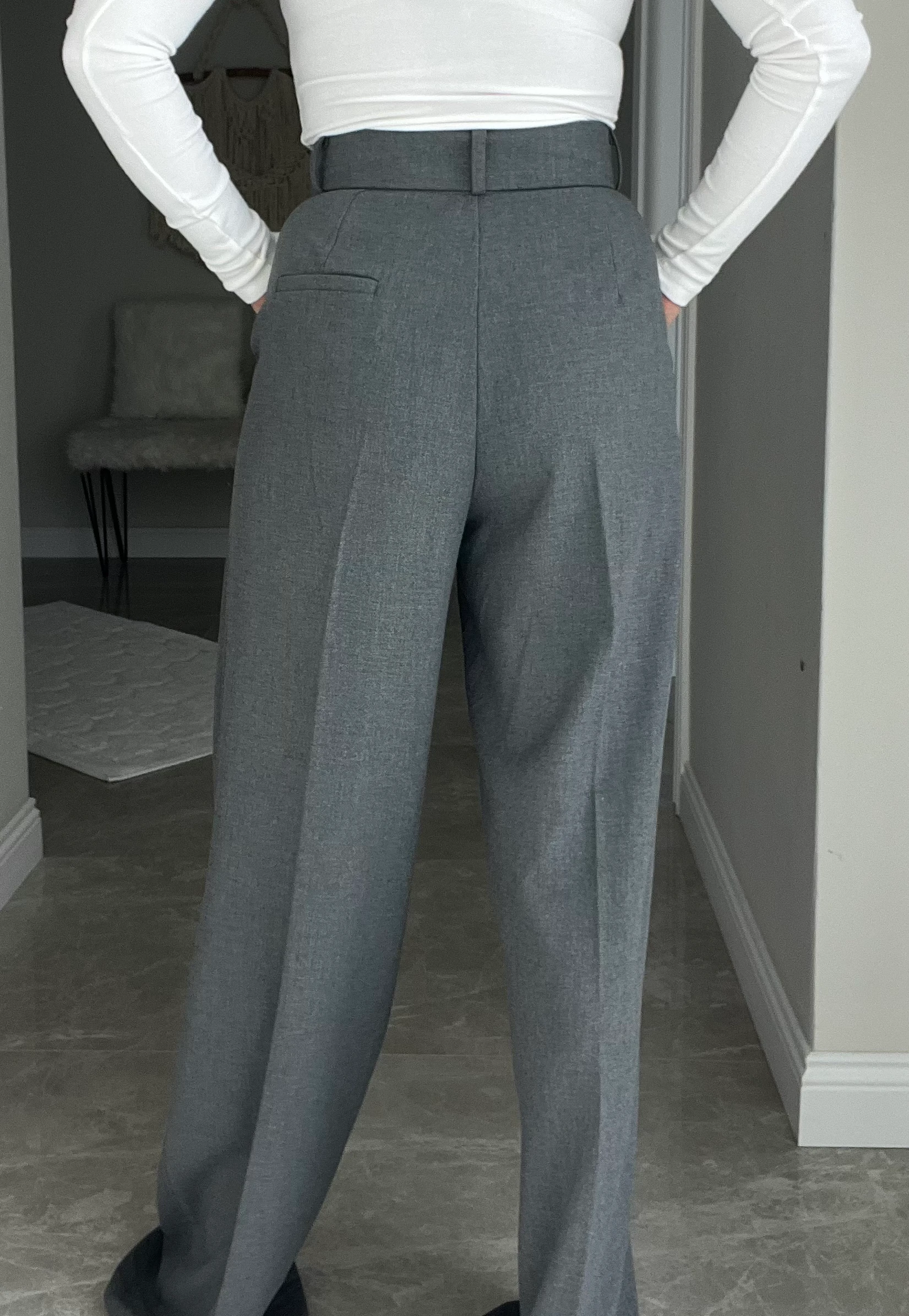 Dokuma Kumaş Palazzo Pantolon