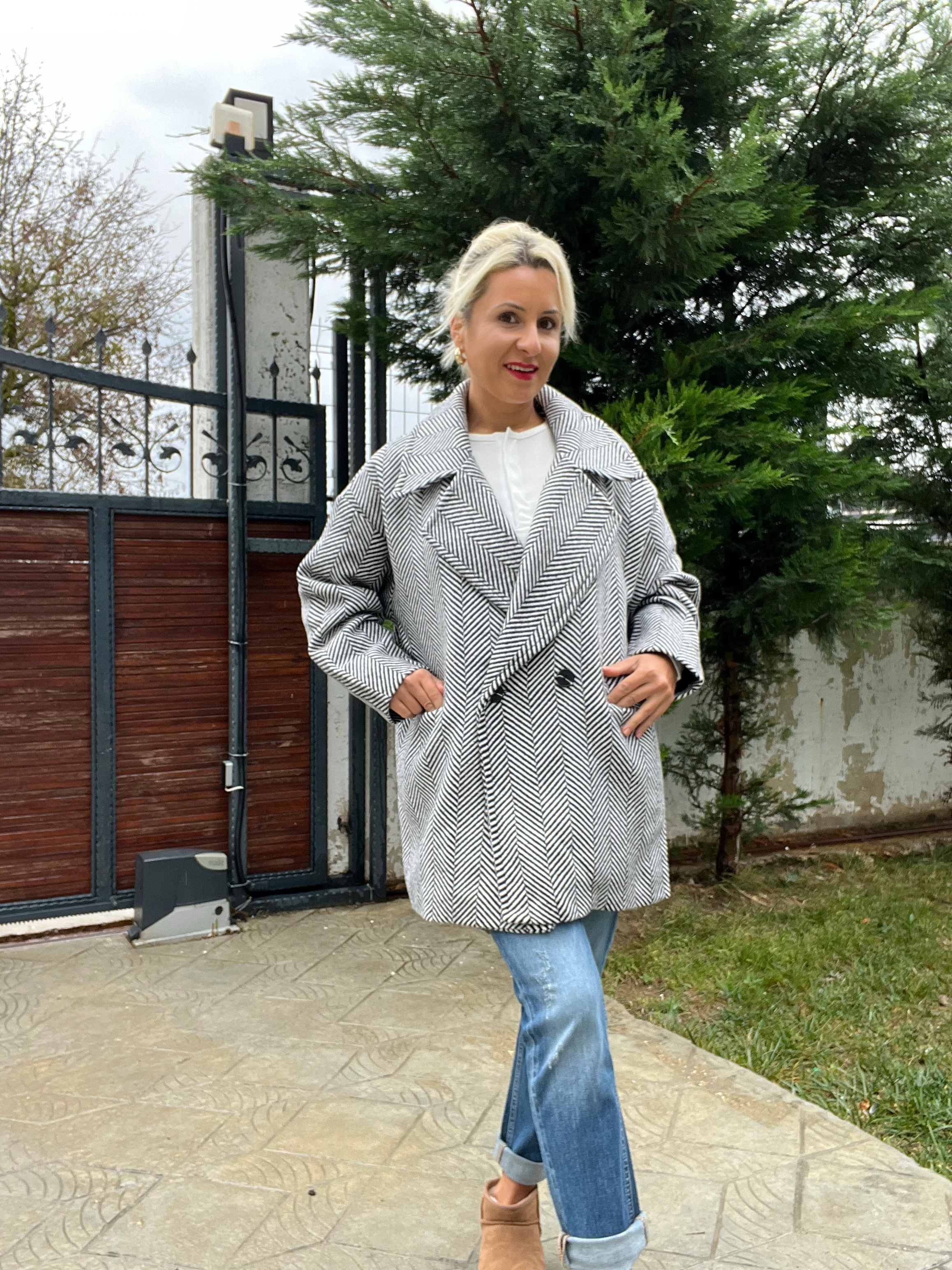 Balık Sırtı Kaban Siyah