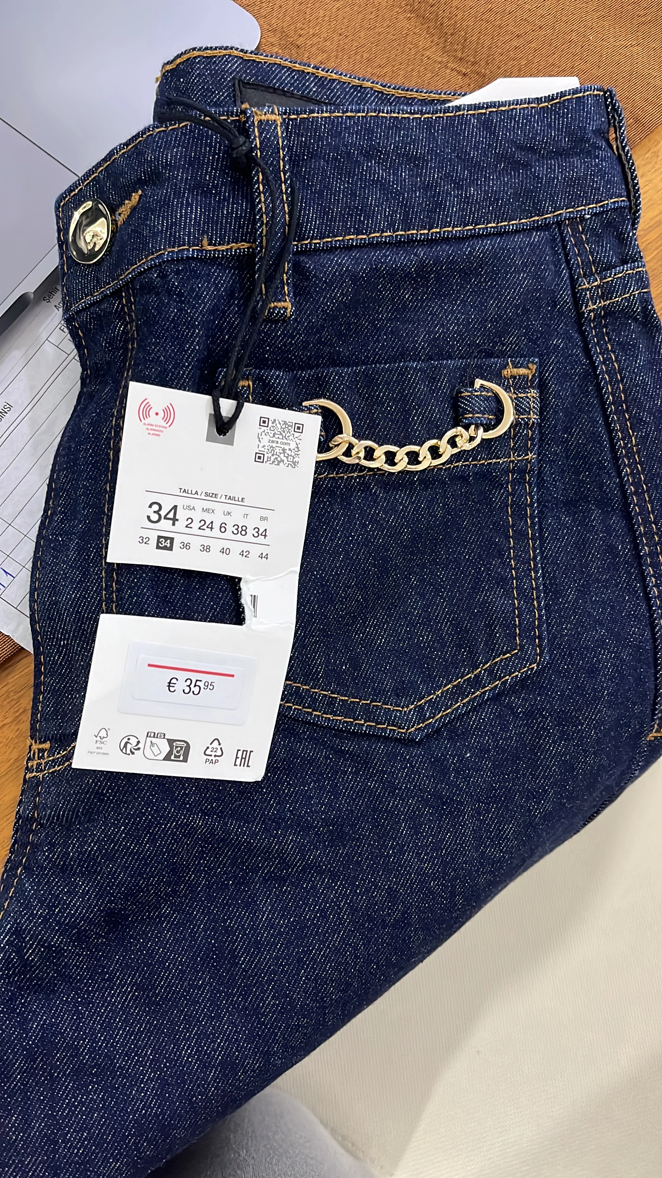 Rins Yıkamalı Orta Bel Wide Leg Jean
