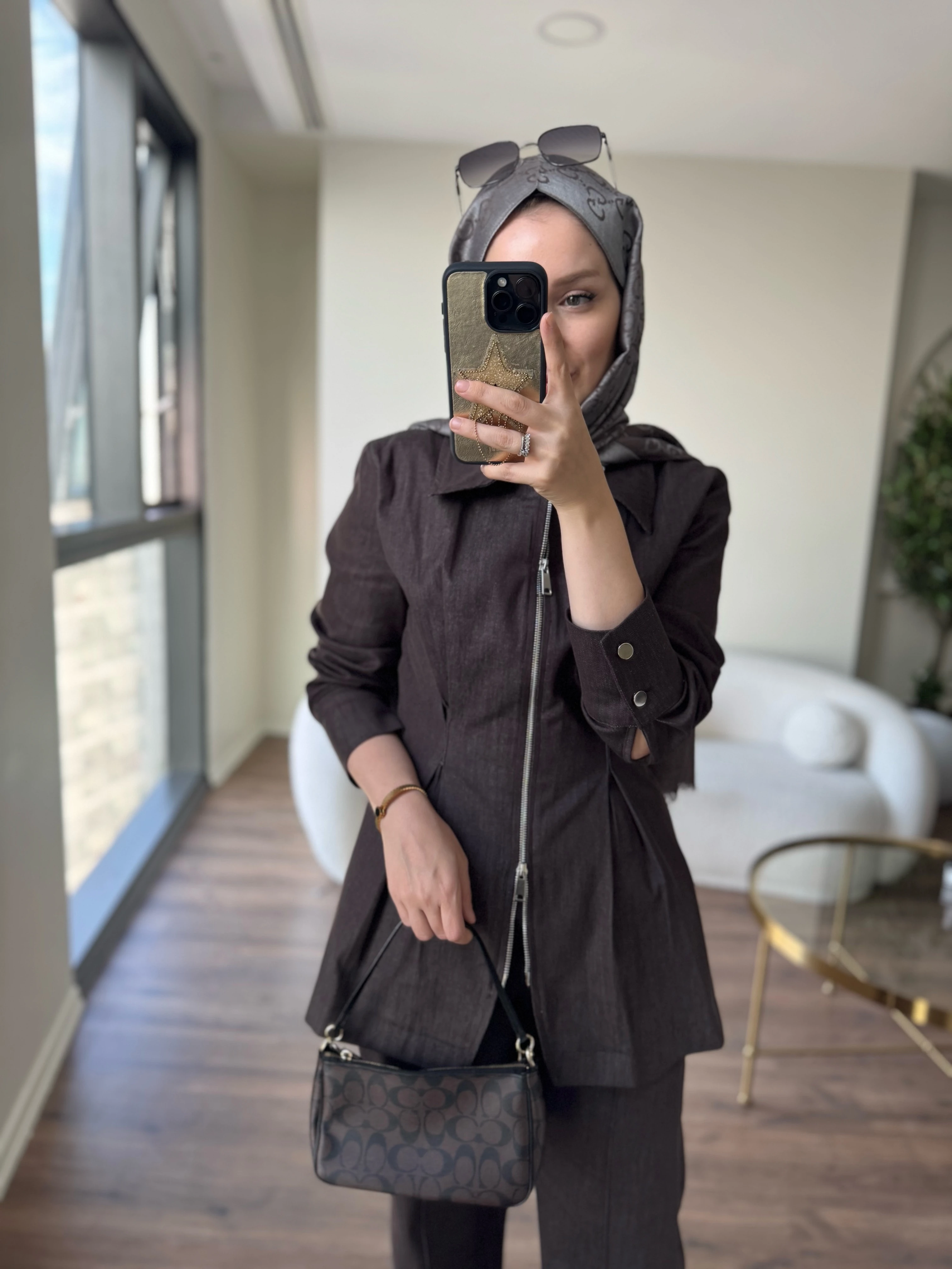 Dora denim takım - acıkahve