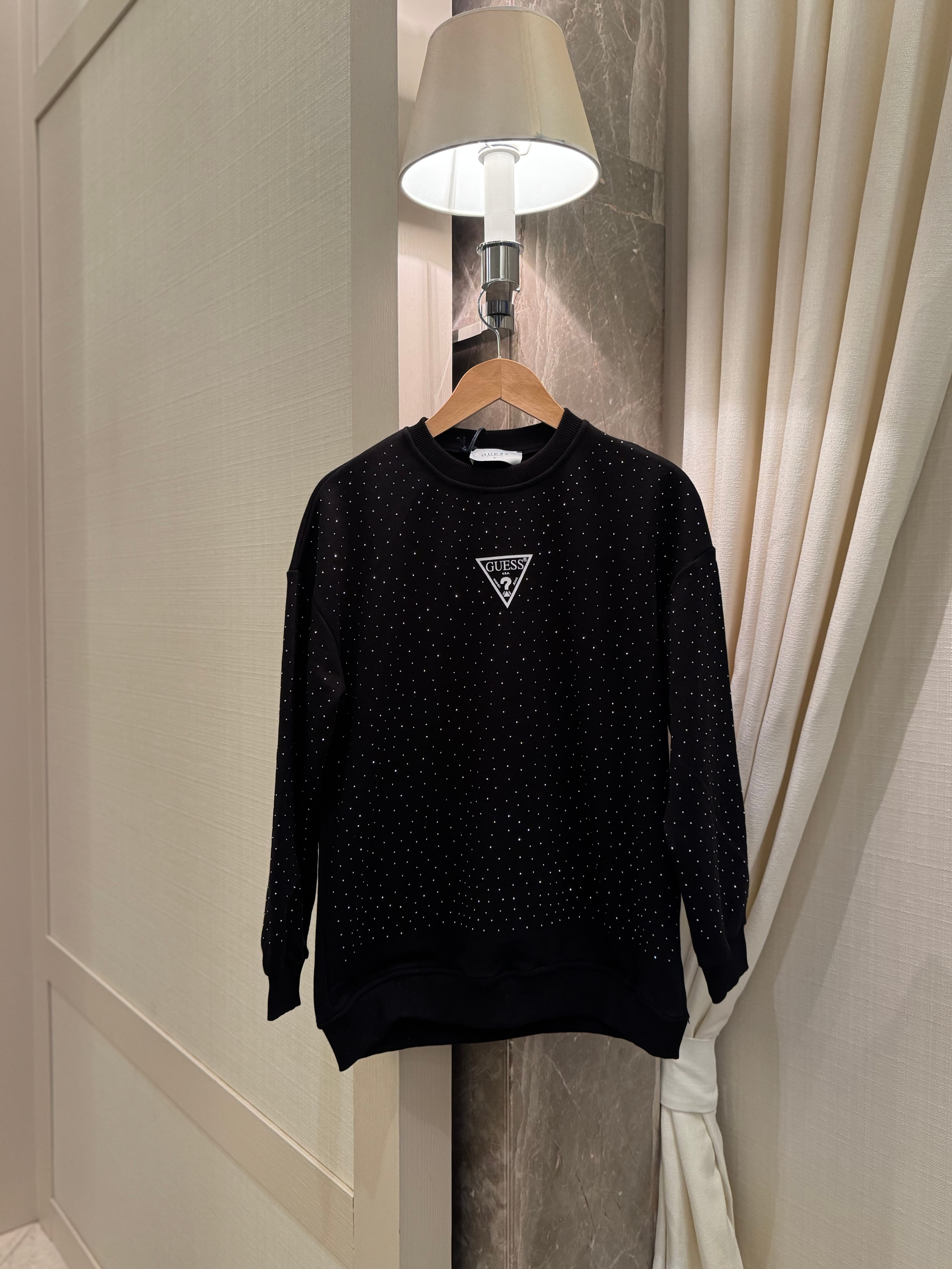 Full taşlı sweat - siyah
