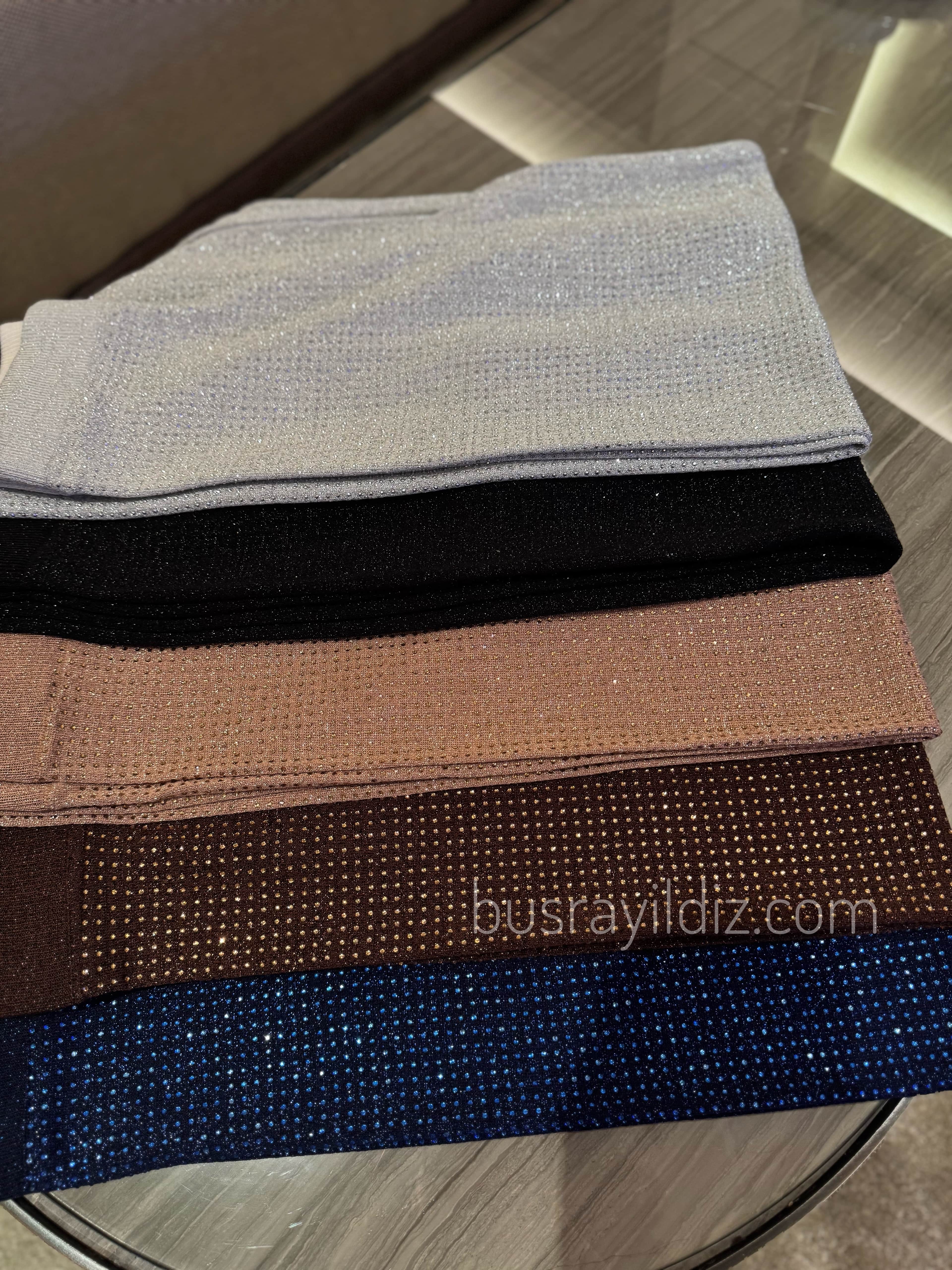 Taşlı merserize pantolon- vizon