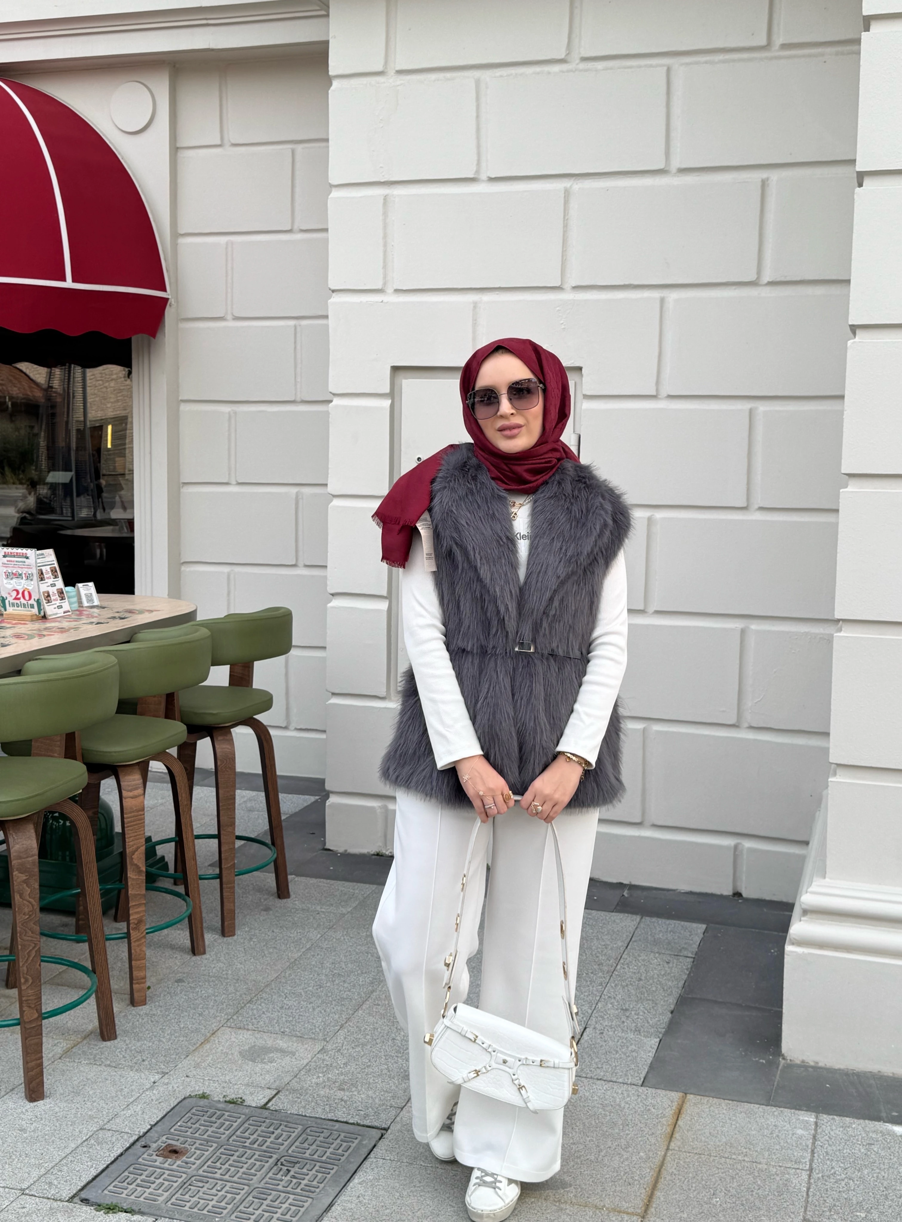 Royal kürk yelek - gri