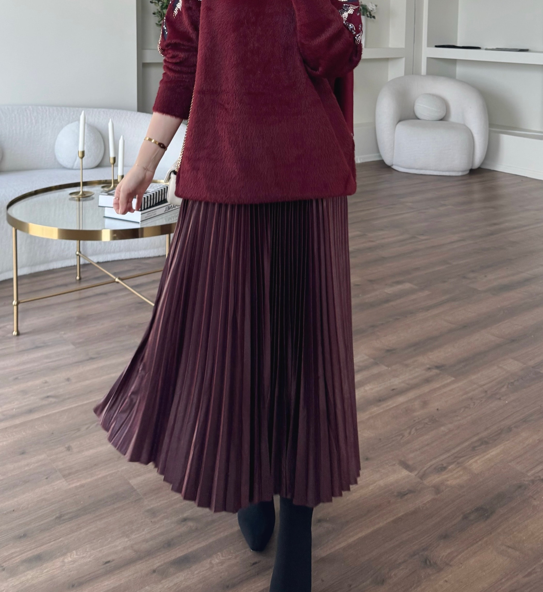 Pilili etek - bordo