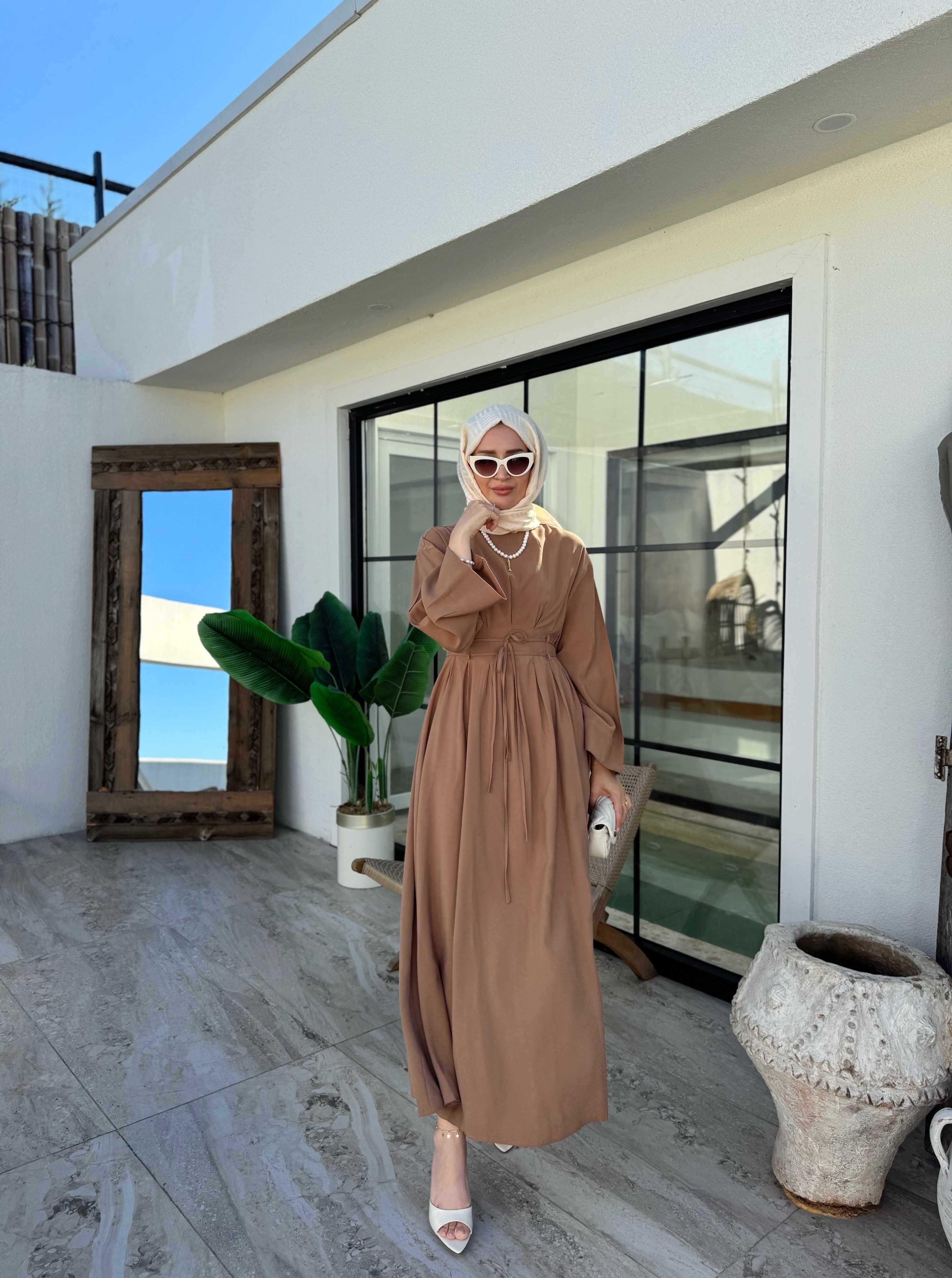 Narin Modal Elbise - camel