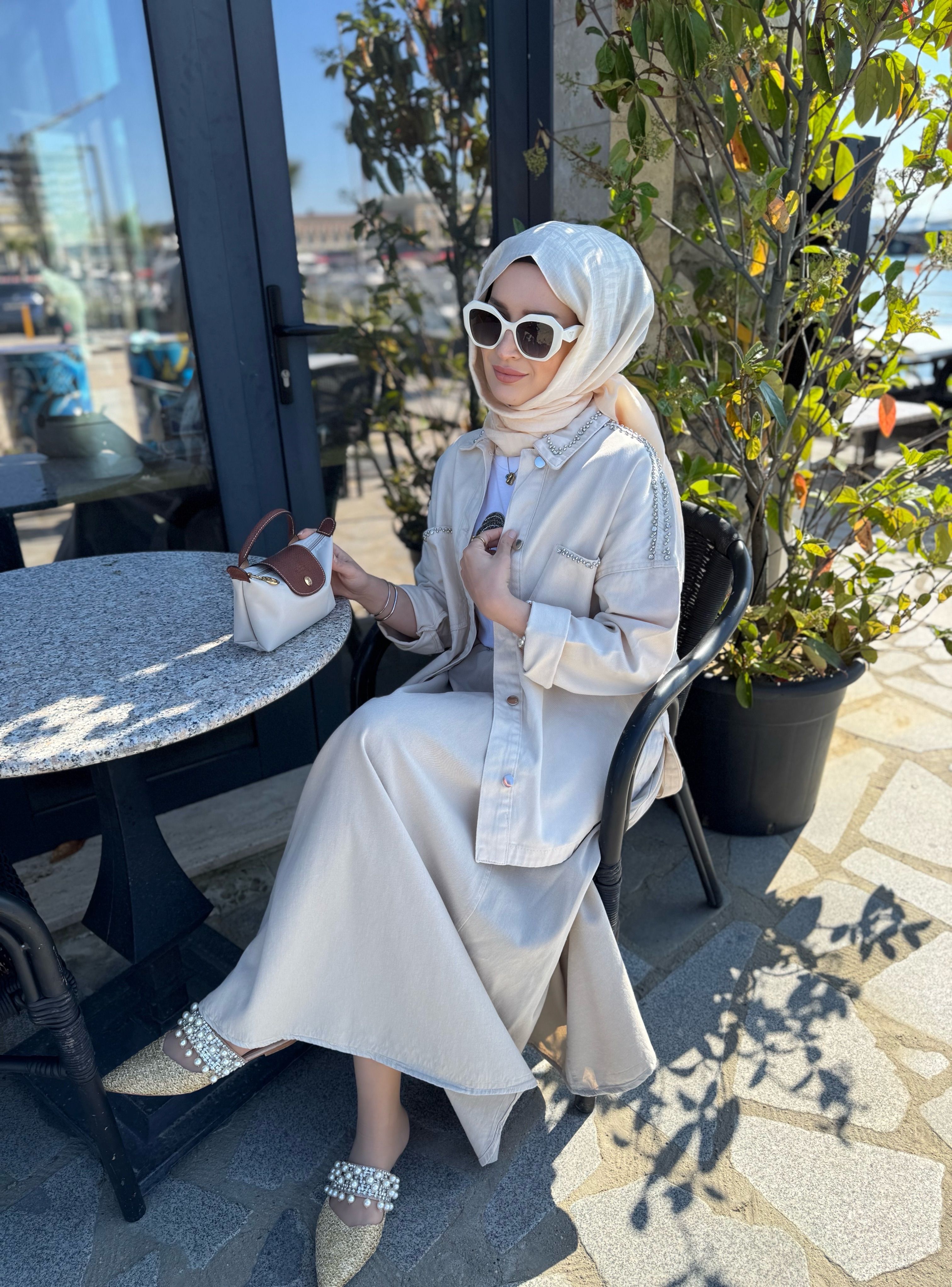 Gabardin etek - taş