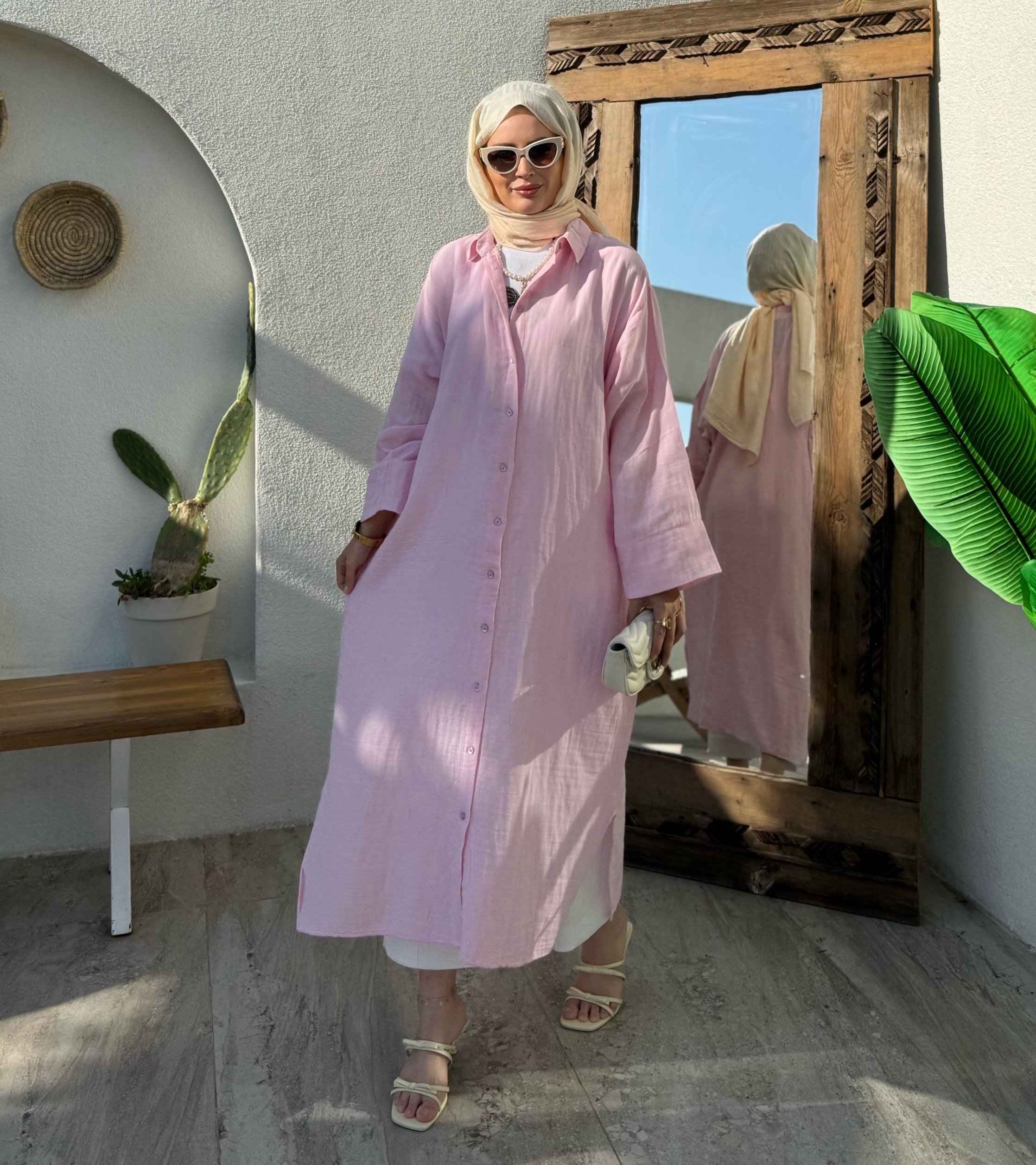 Müslin gömlek - pembe