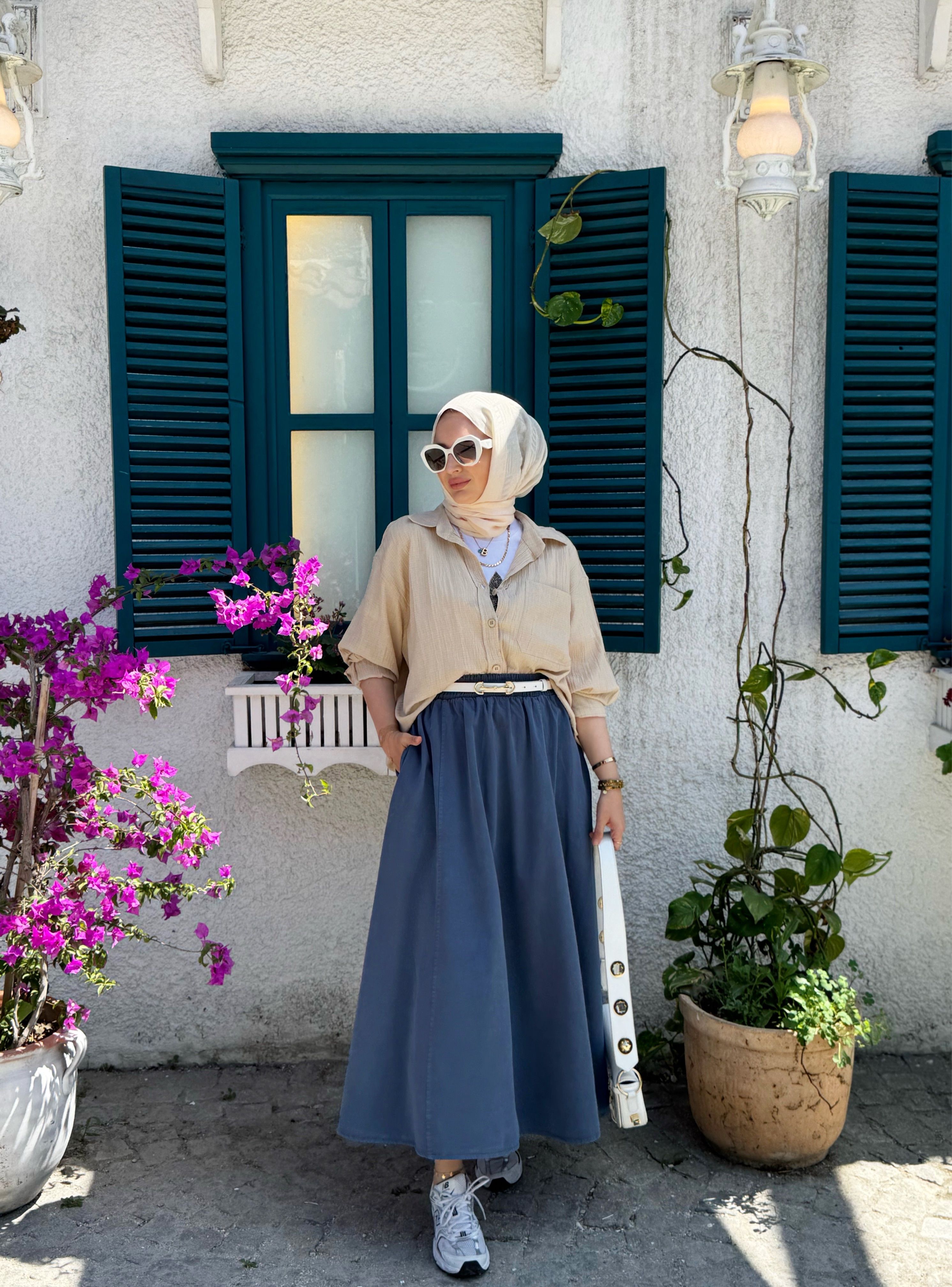 Gofre gömlek - taş 