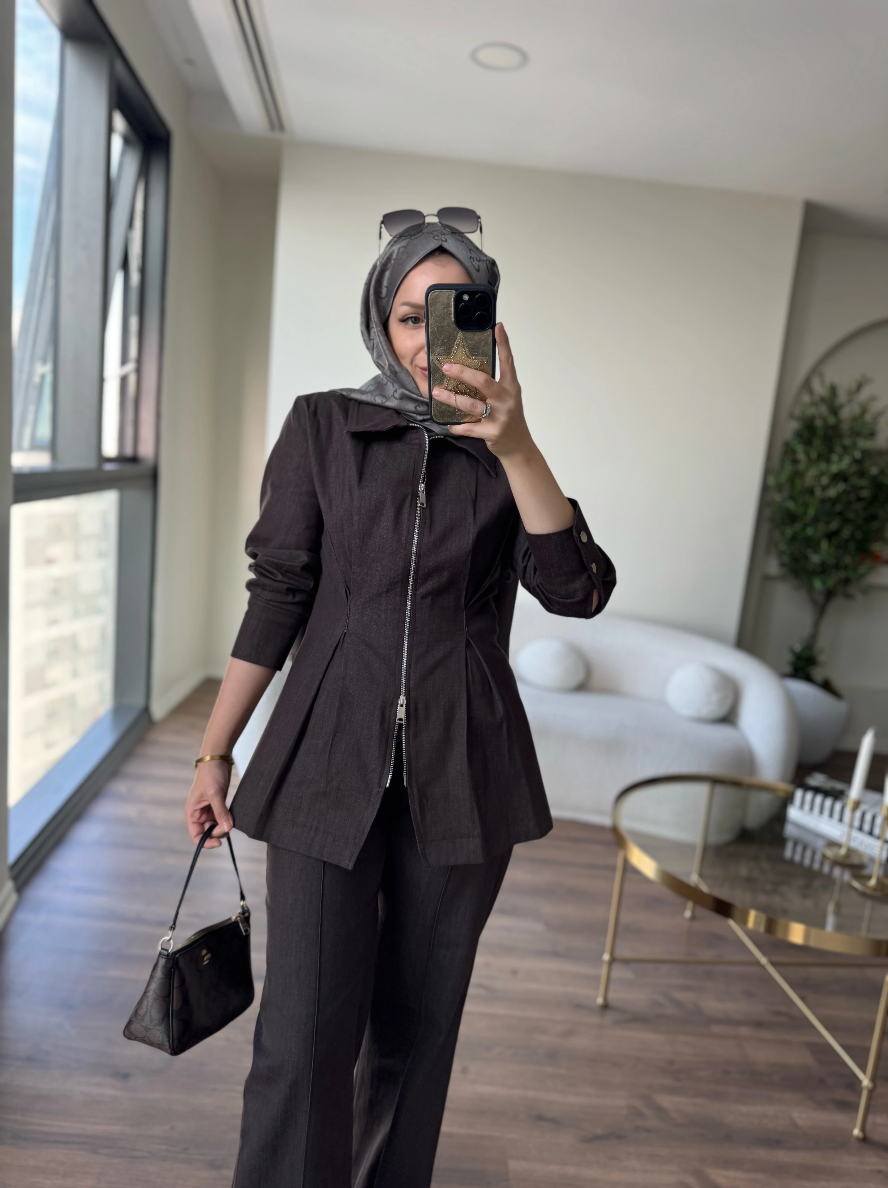 Dora denim takım - acıkahve