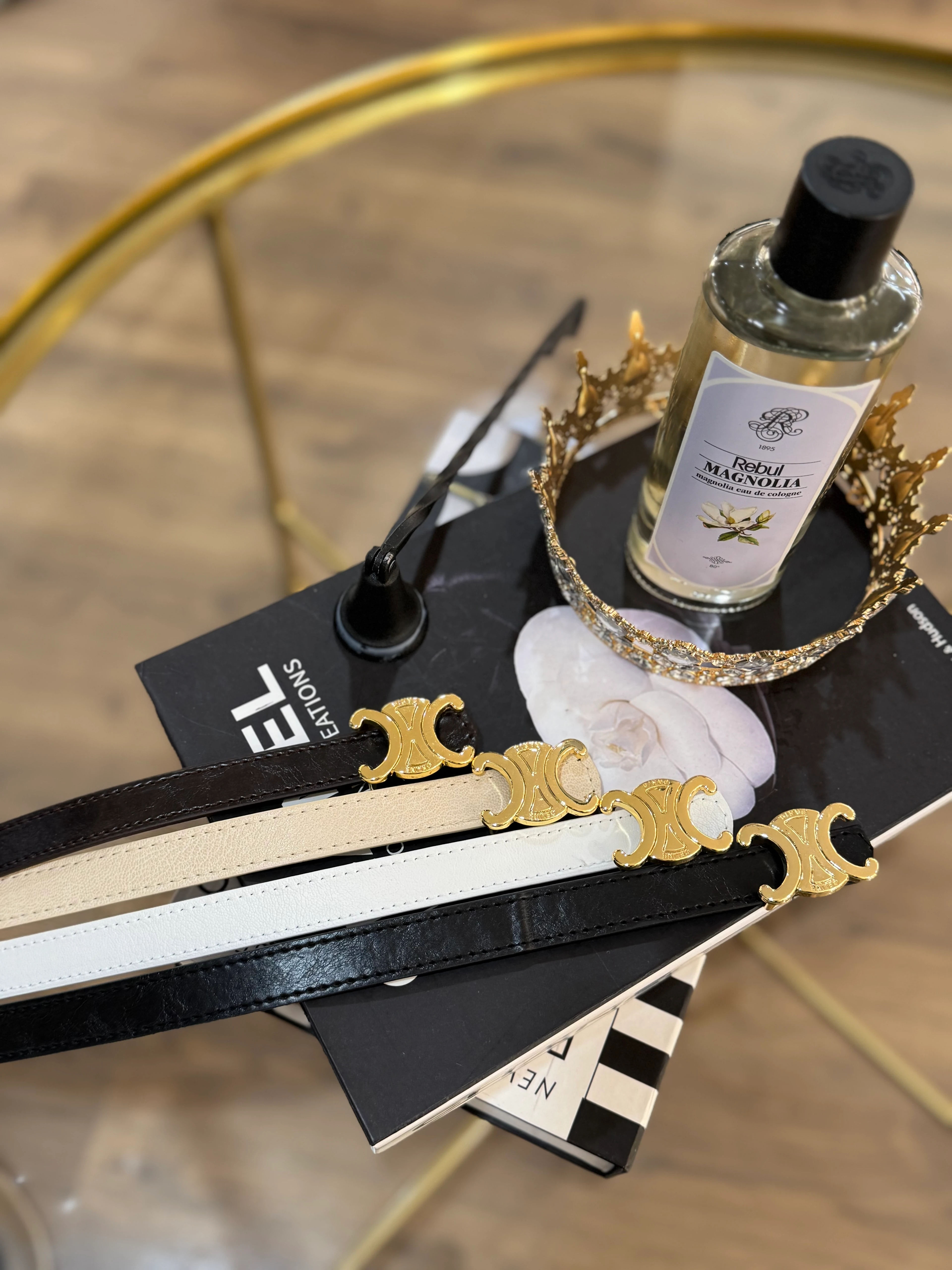 İthal tokalı kemer - beyaz 