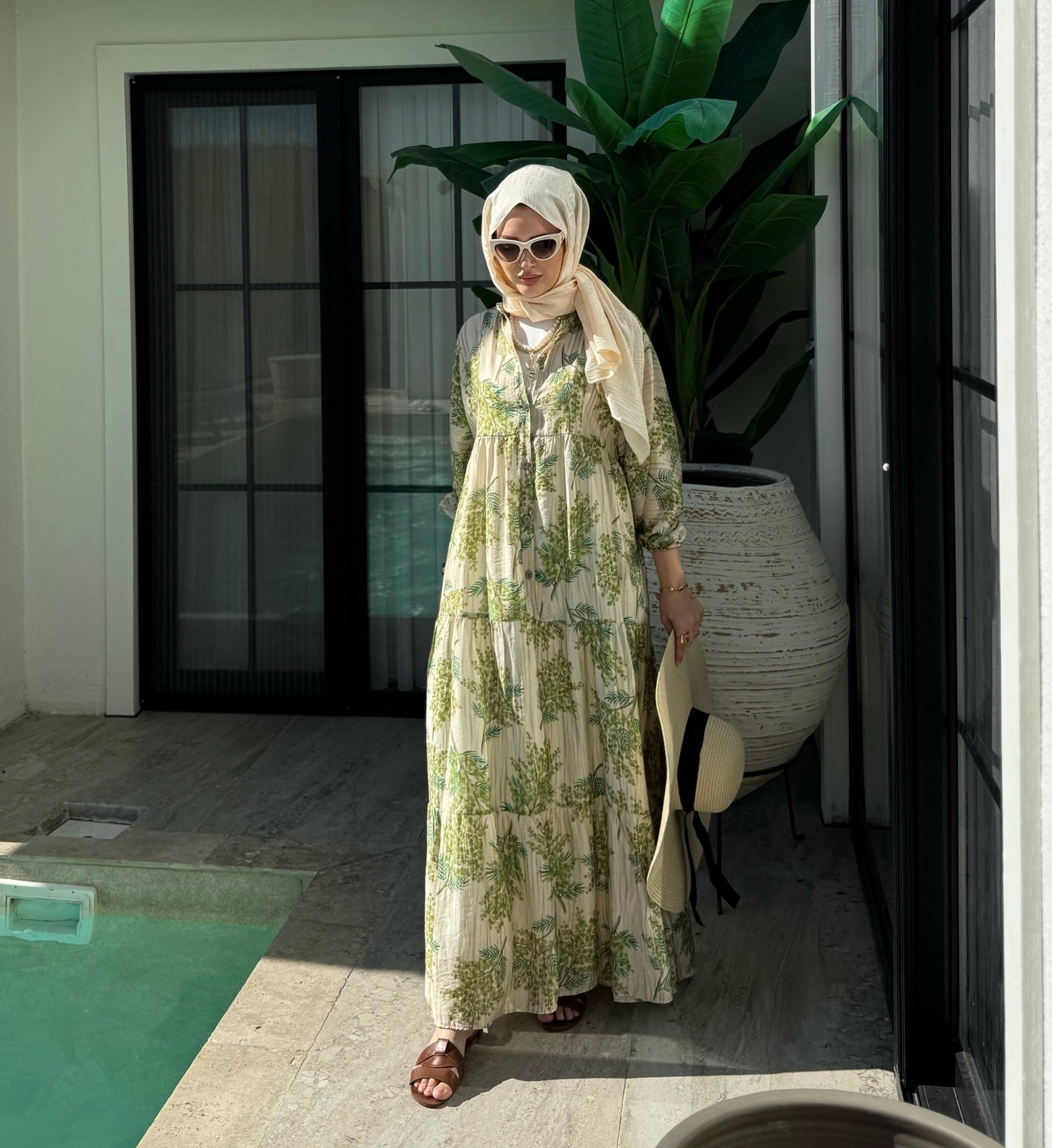 Mimoza elbise - yeşil