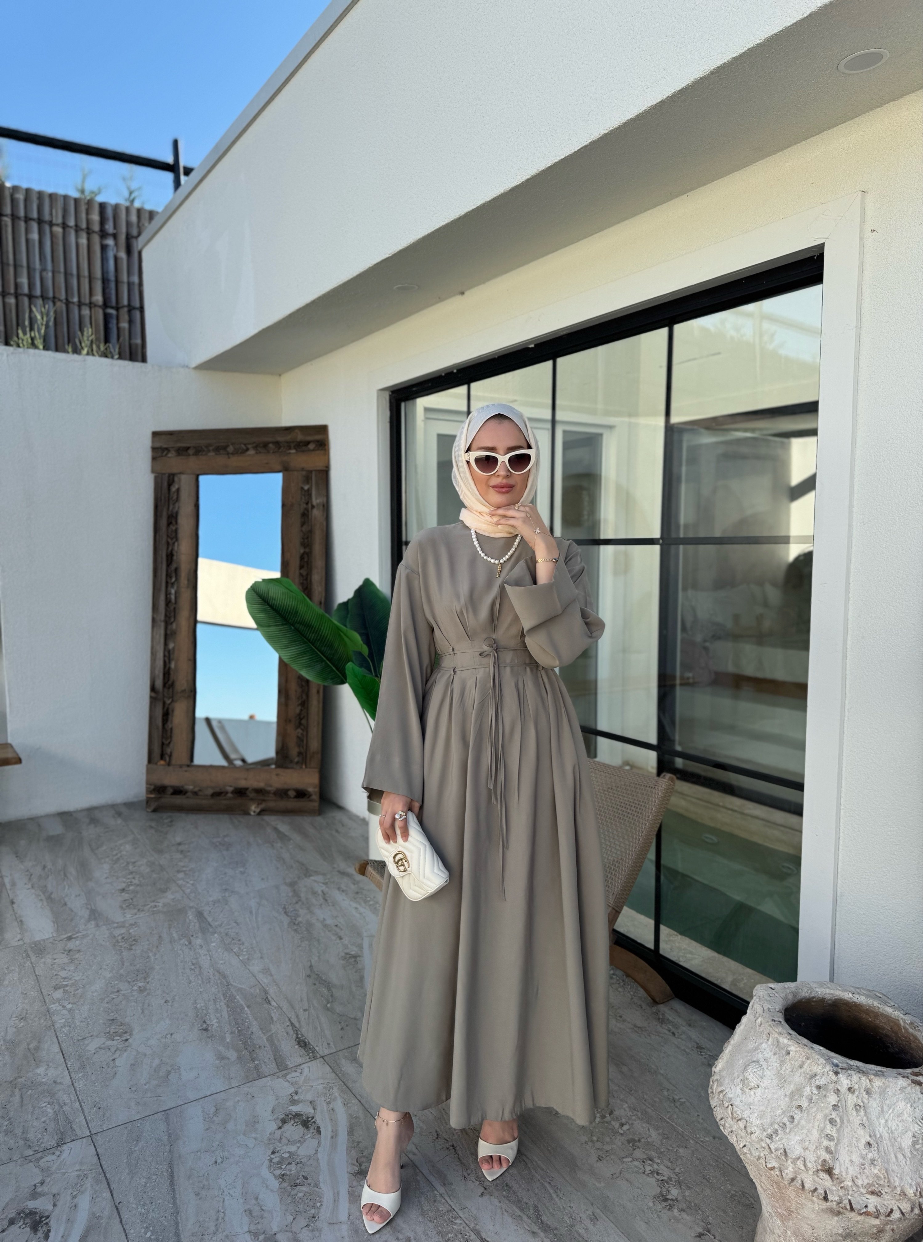 Narin modal elbise - haki