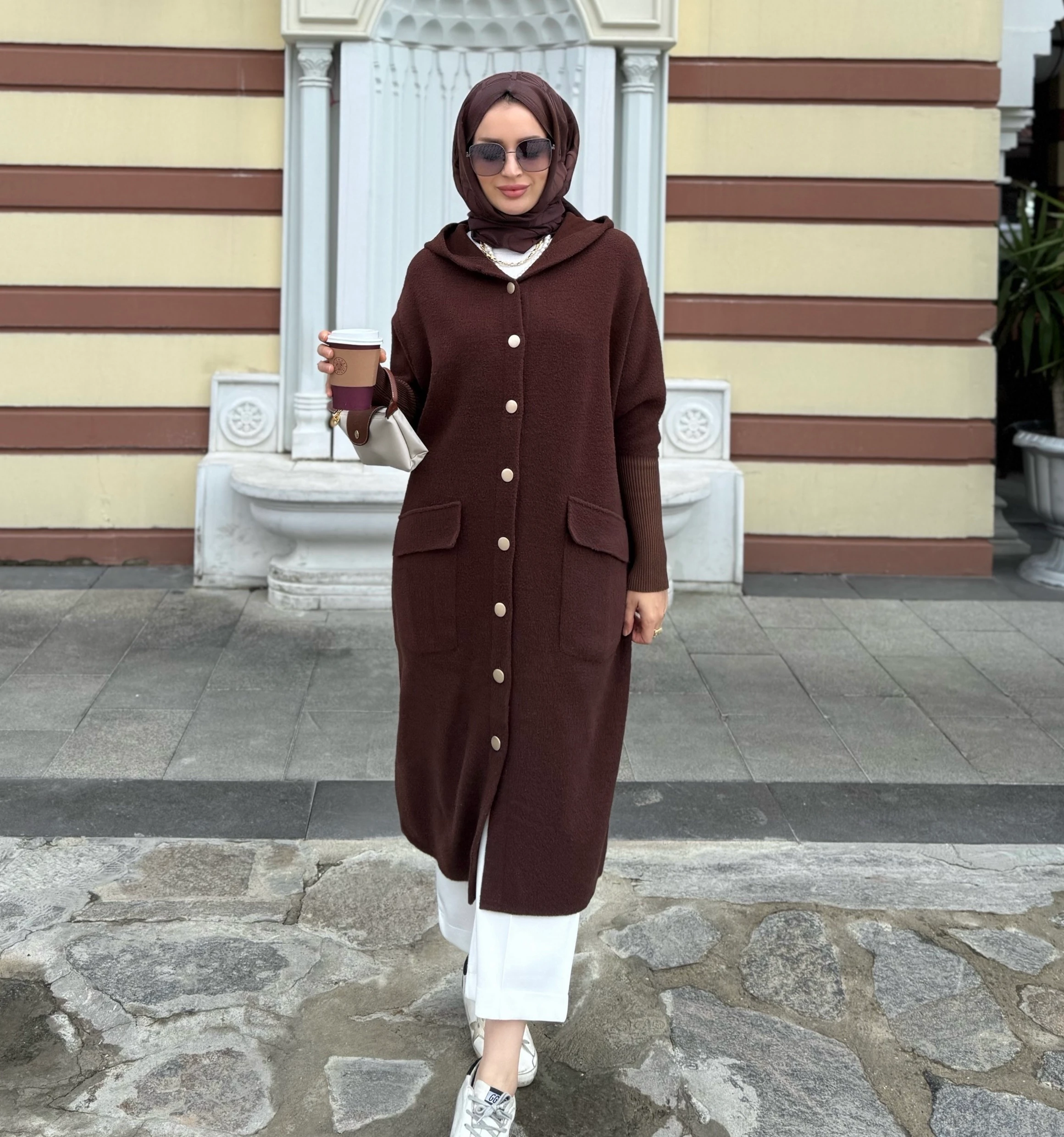 Luna angora hırka - kahverengi 