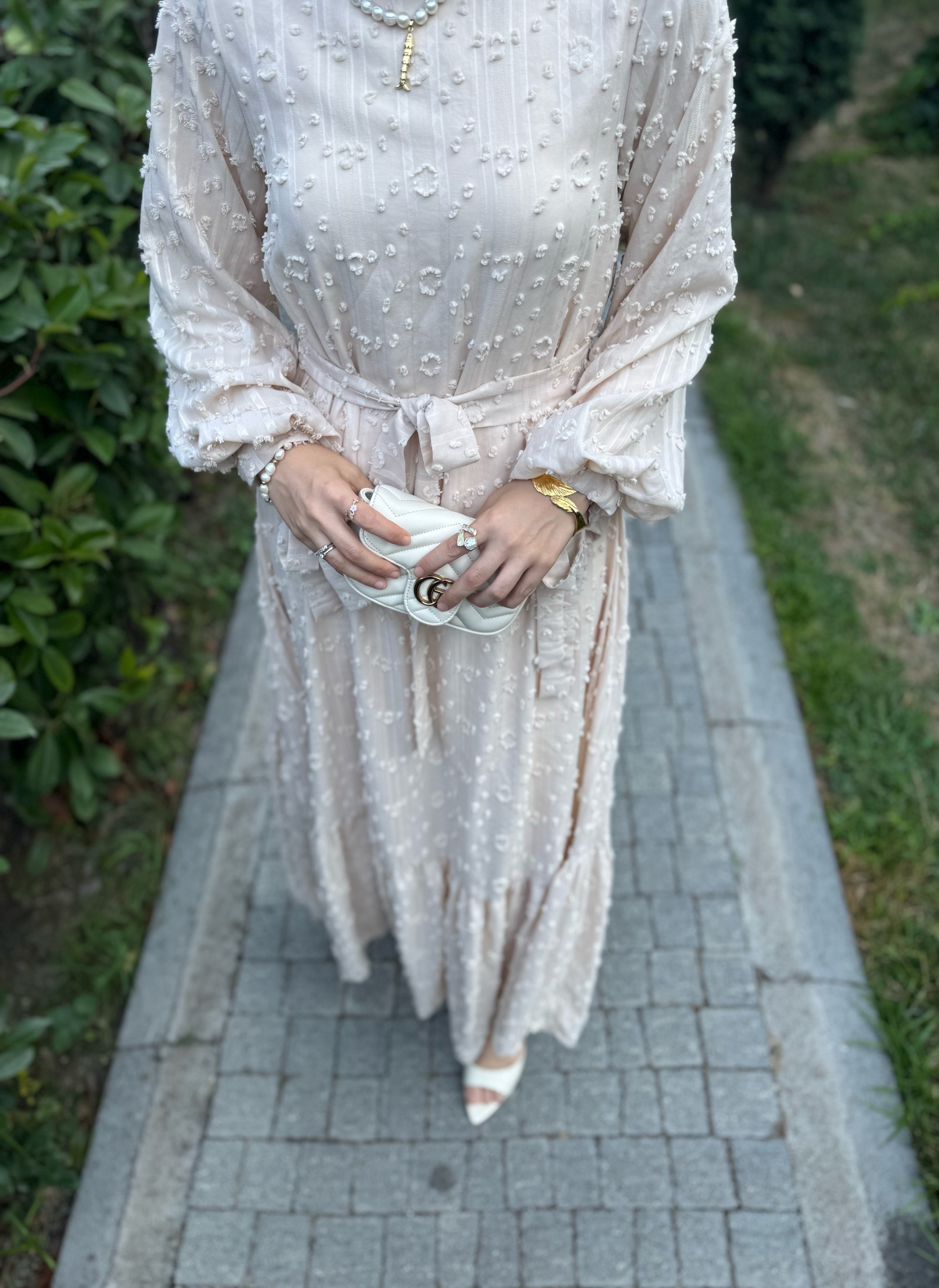 İnci elbise - nude