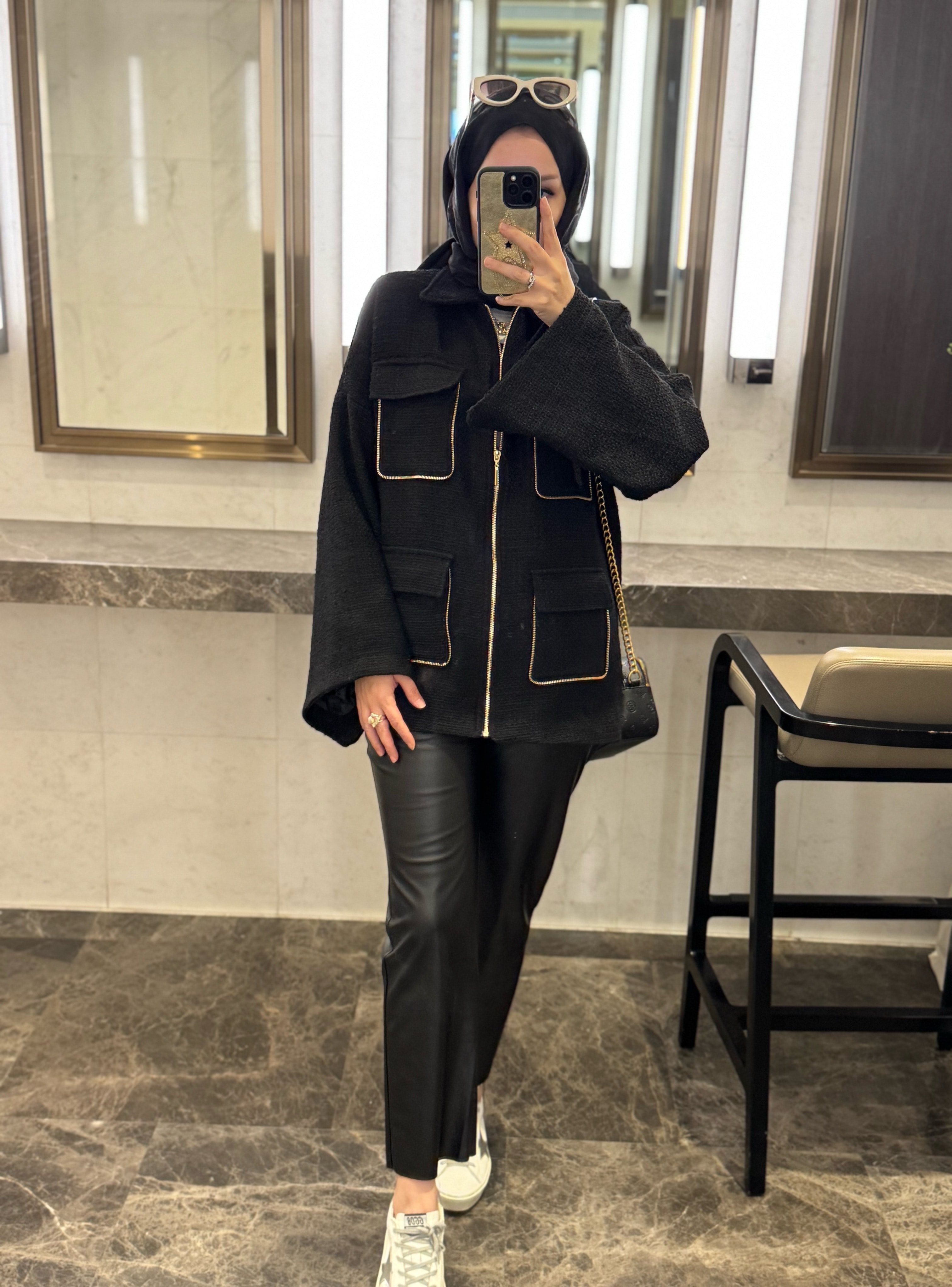 Tüvit ceket - siyah