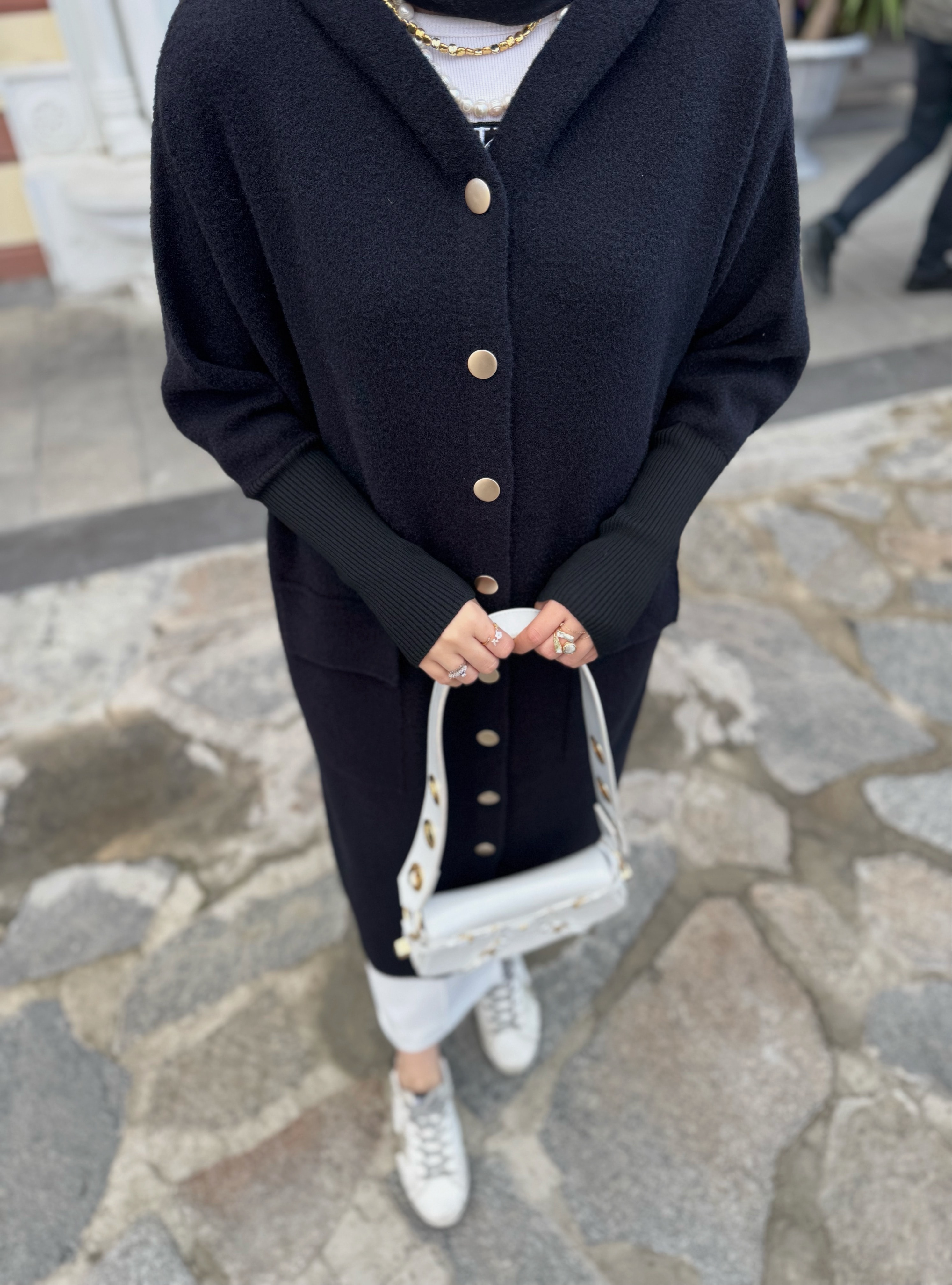 Luna angora hırka - siyah 