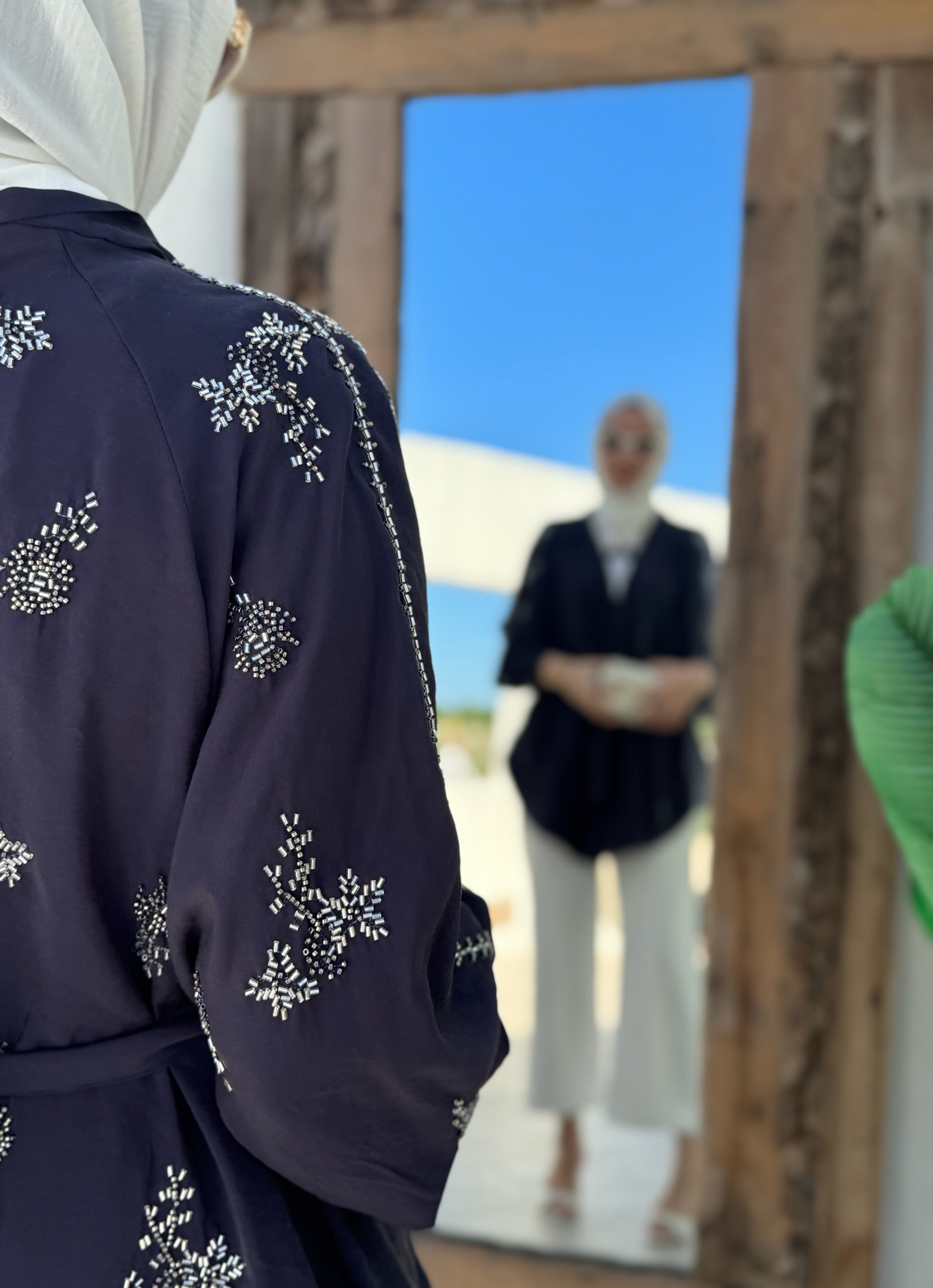 Nakışlı Kimono - Lacivert