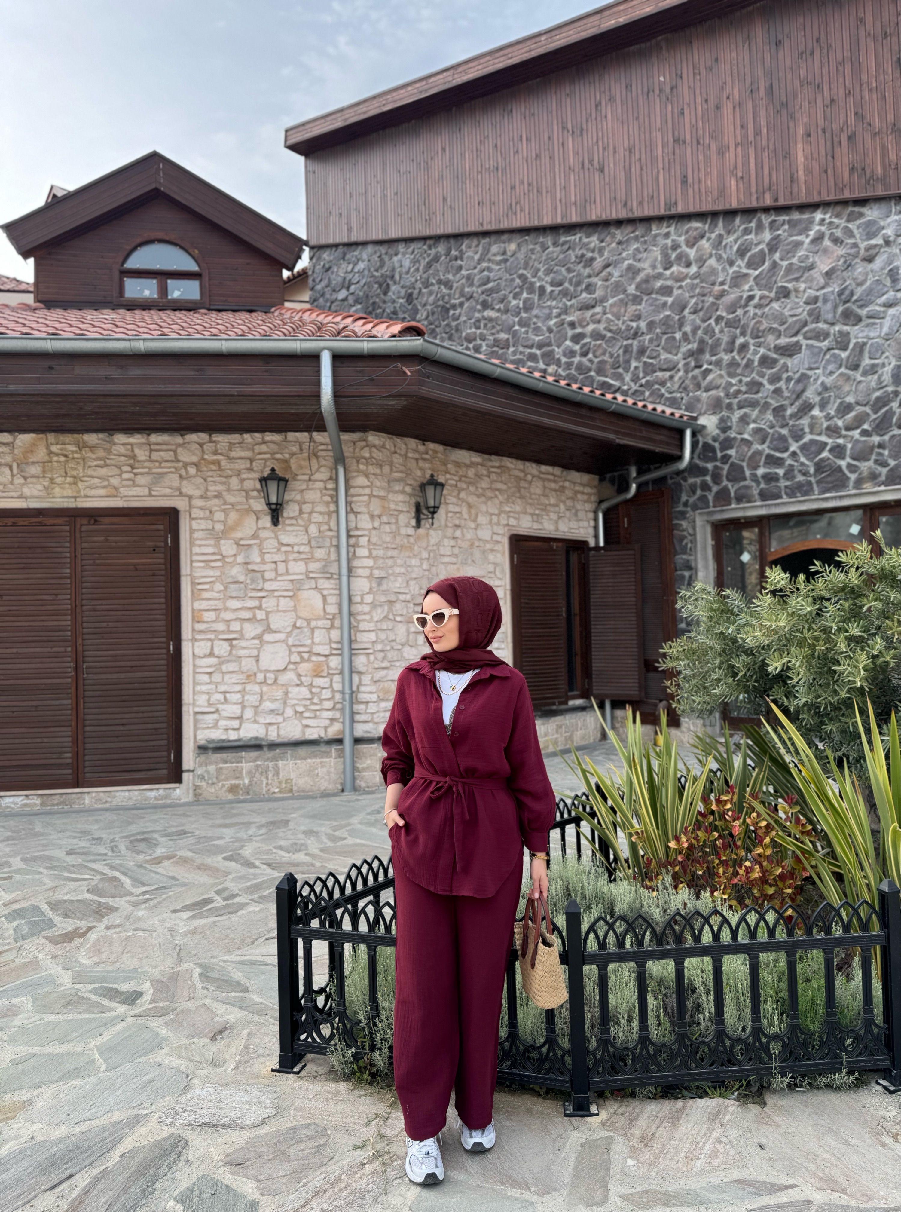 Müslin takım - bordo