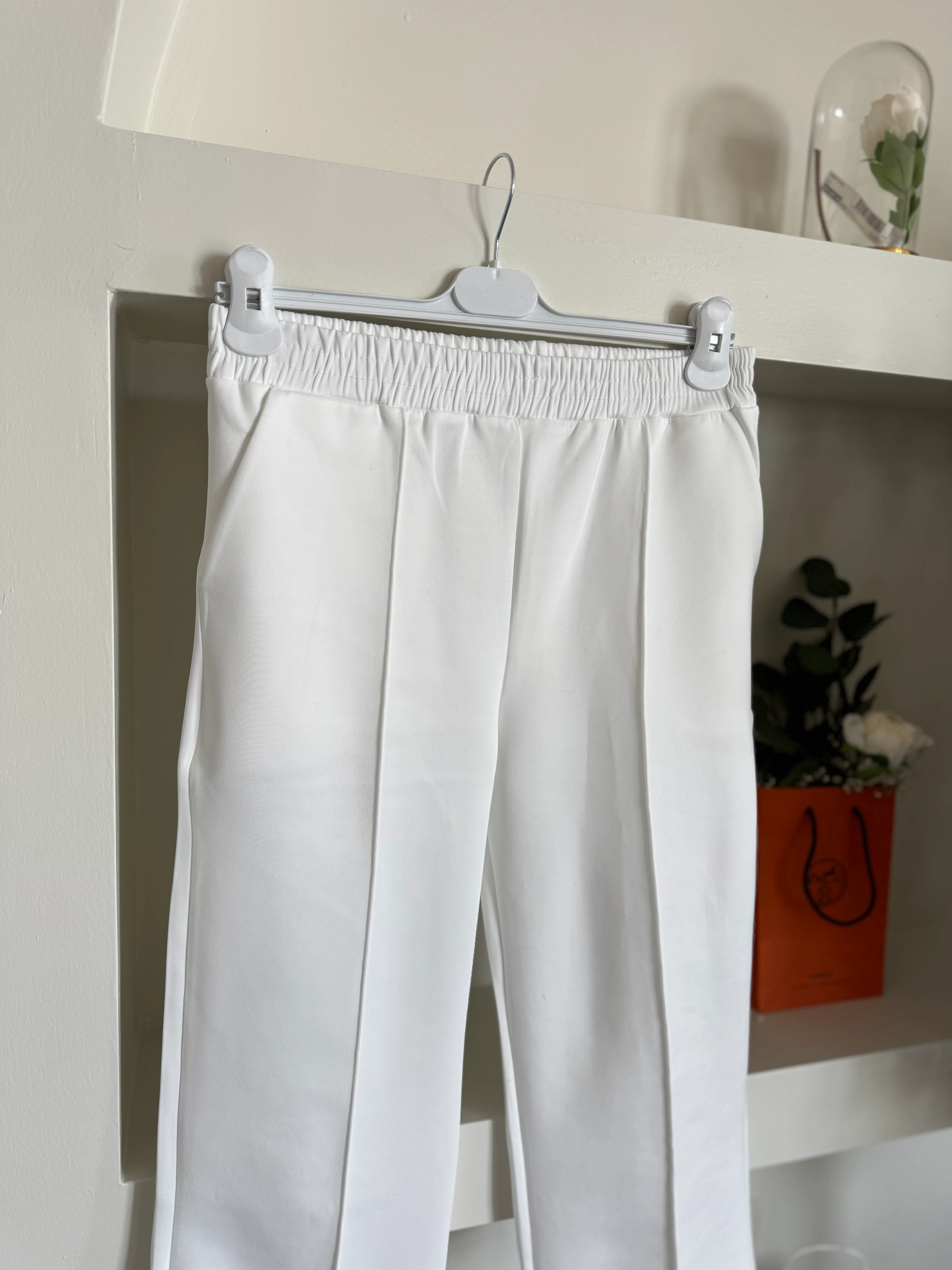 Çımalı Scuba pantolon- beyaz 