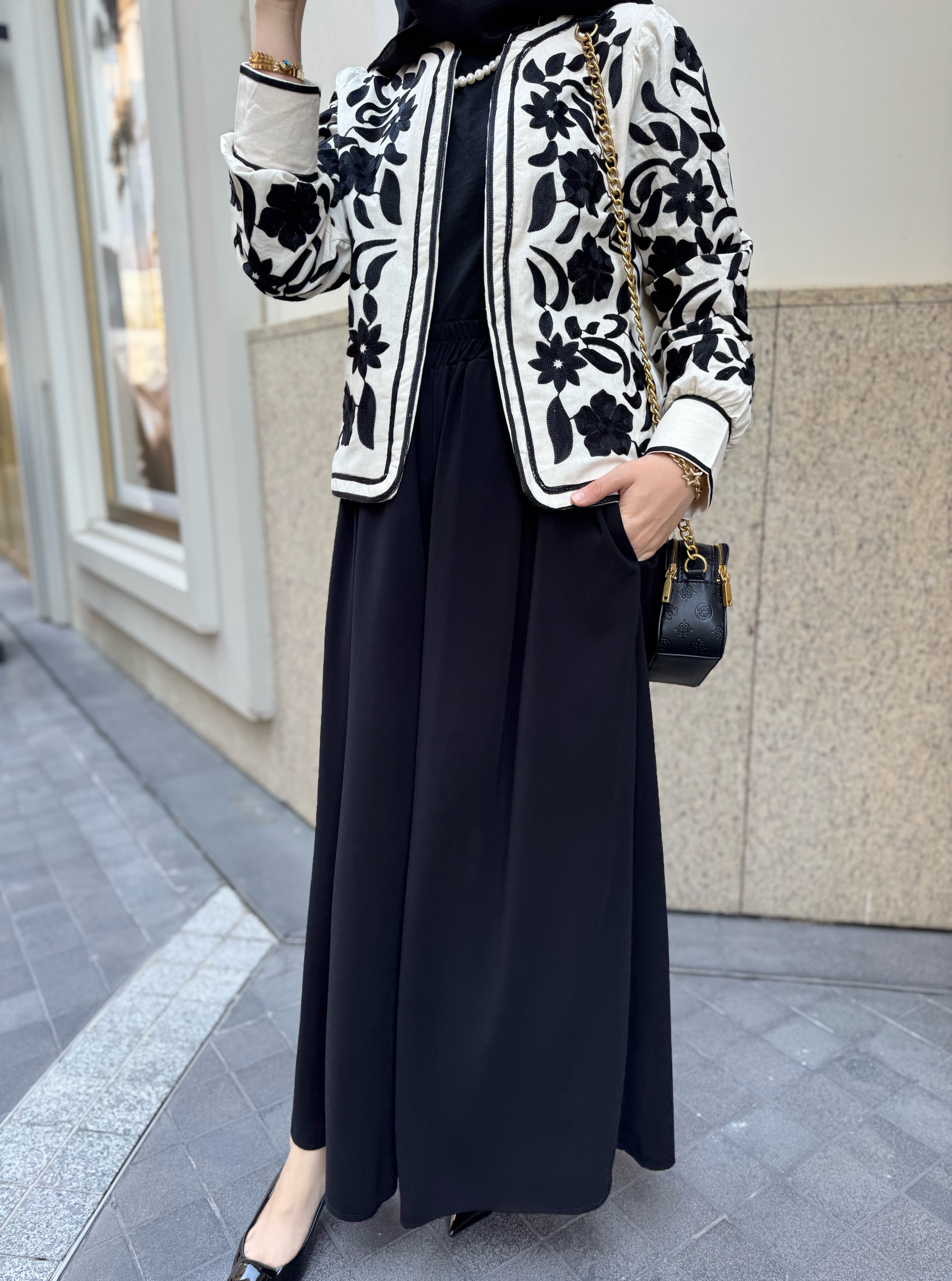 Nakışlı ceket - ekru 