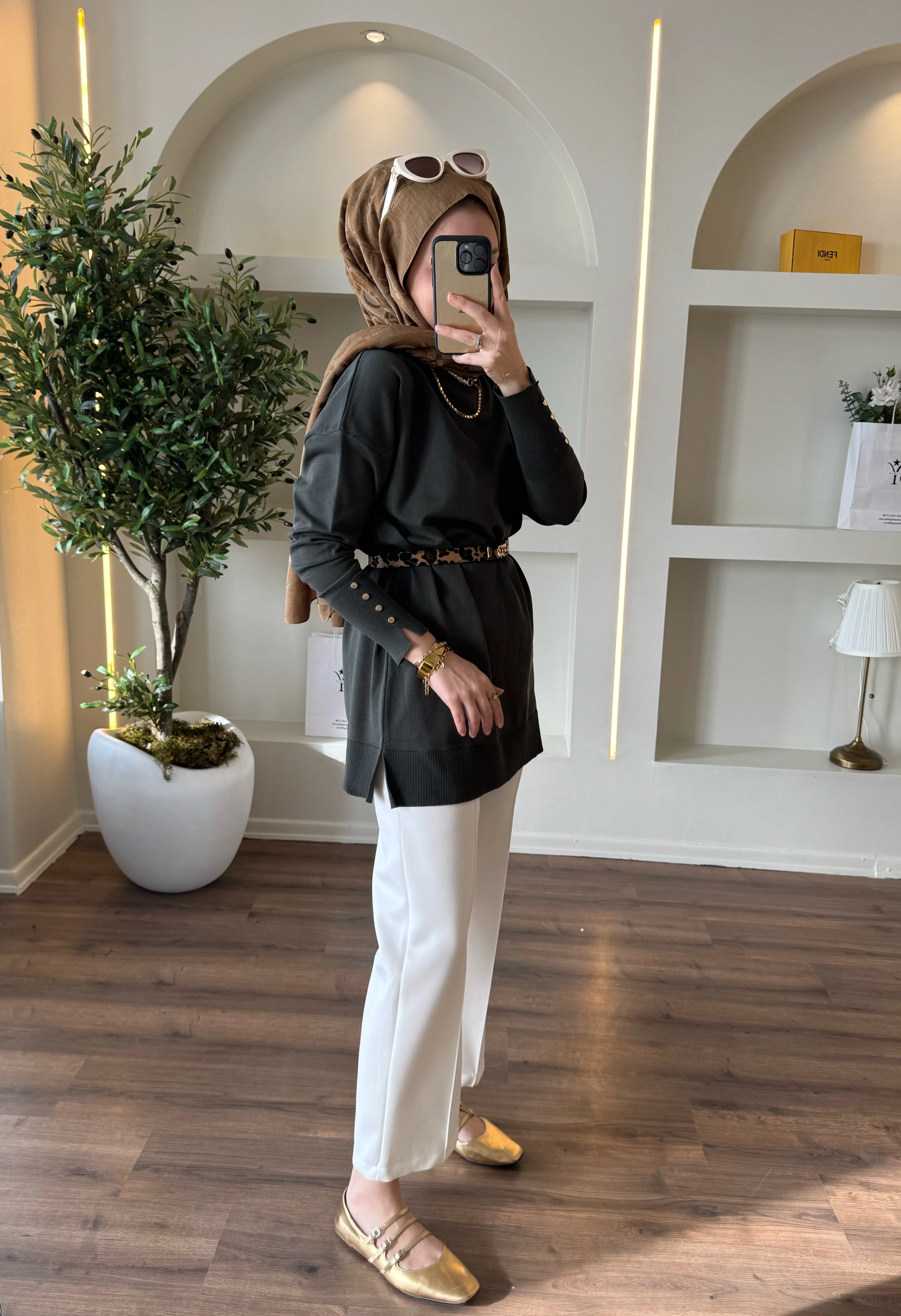 Maya merserize tunik - haki