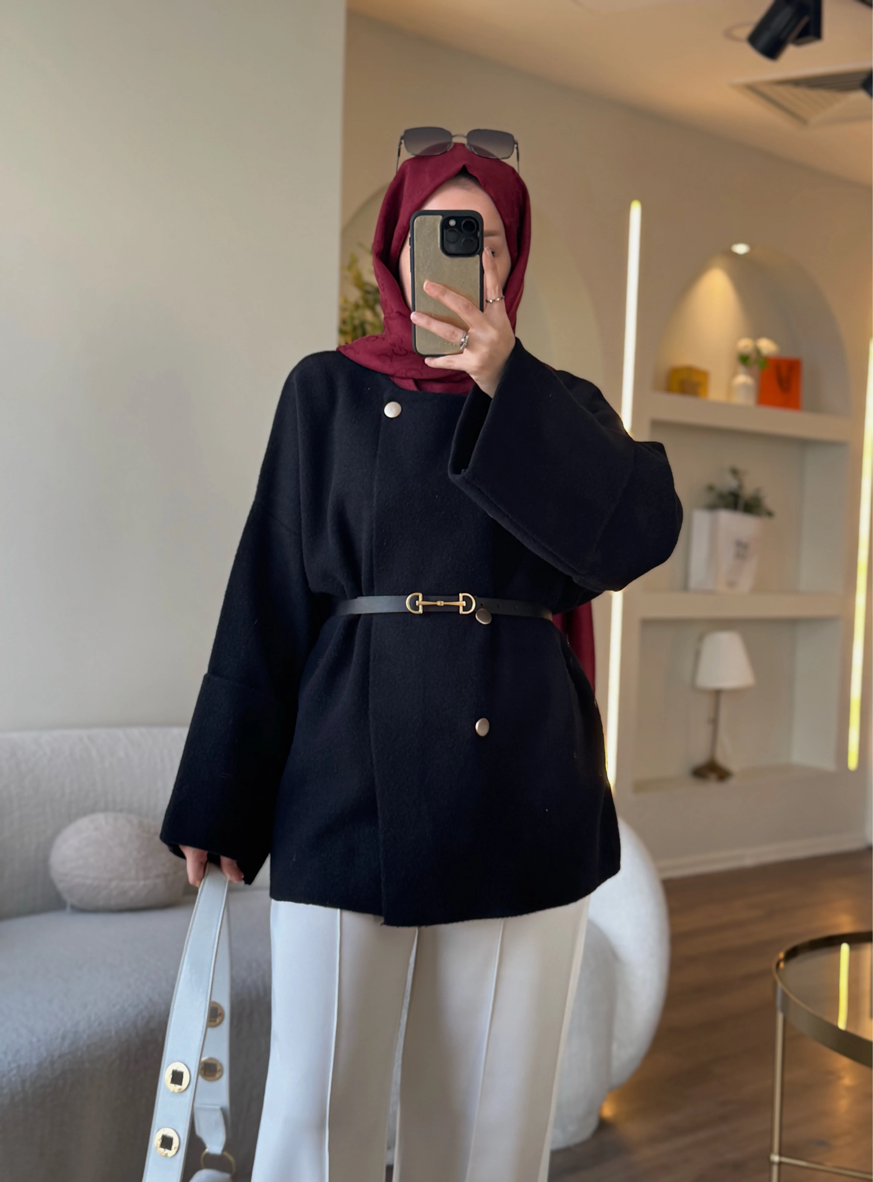 Lina angora hırka - siyah