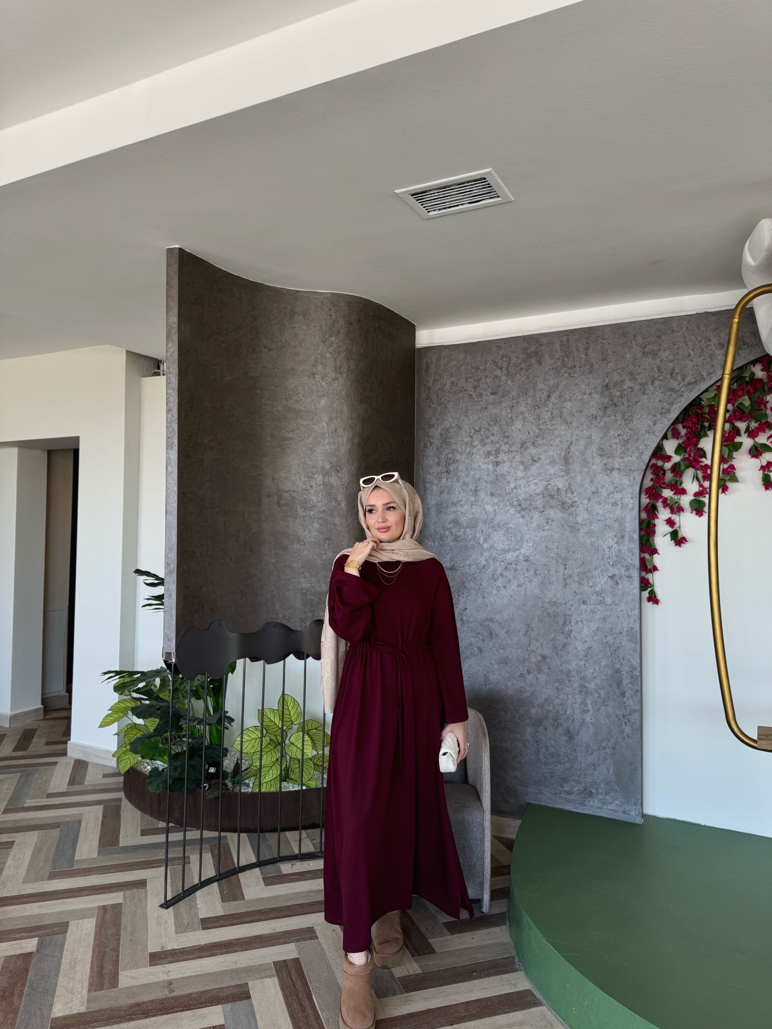 Mira oyşo elbise - bordo